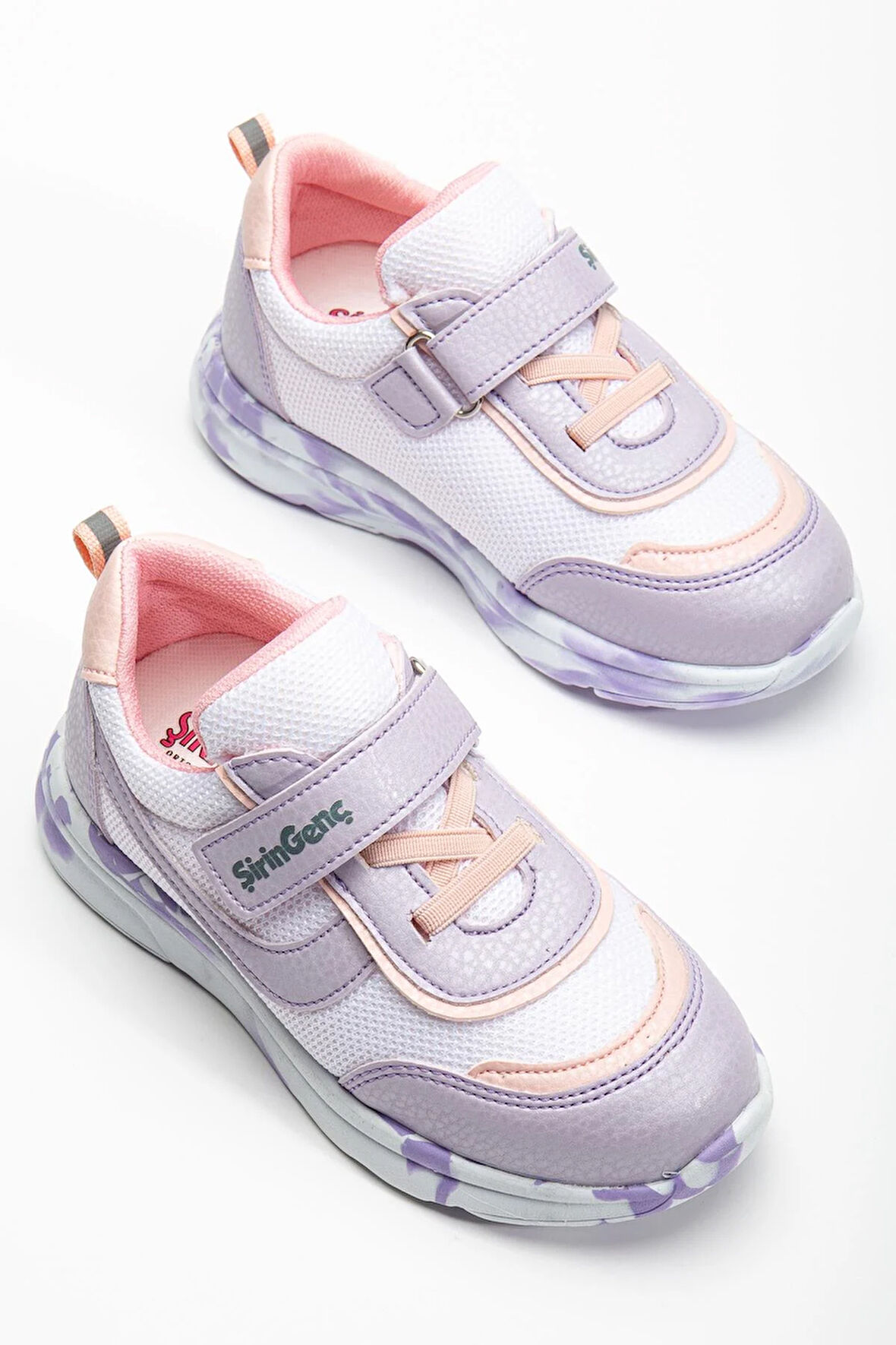Şiringenç Ortopedik Kız Çocuk Spor Ayakkabı Lila Cırtlı Anorak Malzeme