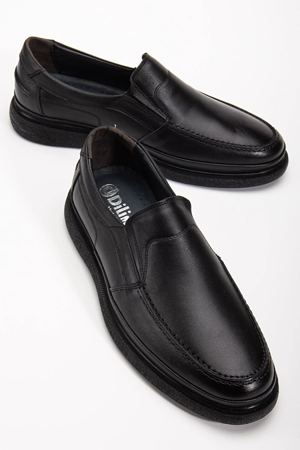 Hakiki Deri Erkek Günlük Ayakkabı Siyah Atom Model Saraçlı