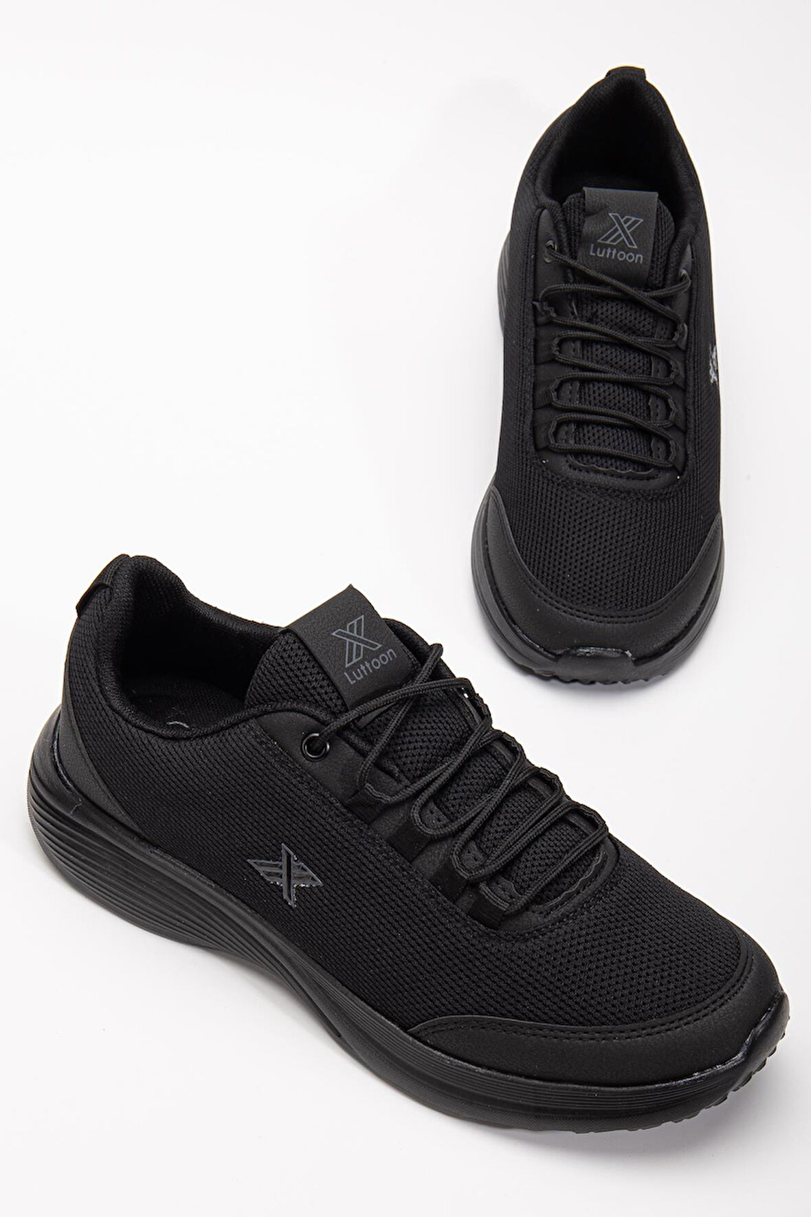 Erkek Spor Ayakkabı Siyah Anorak Bağcıklı Faylon Taban