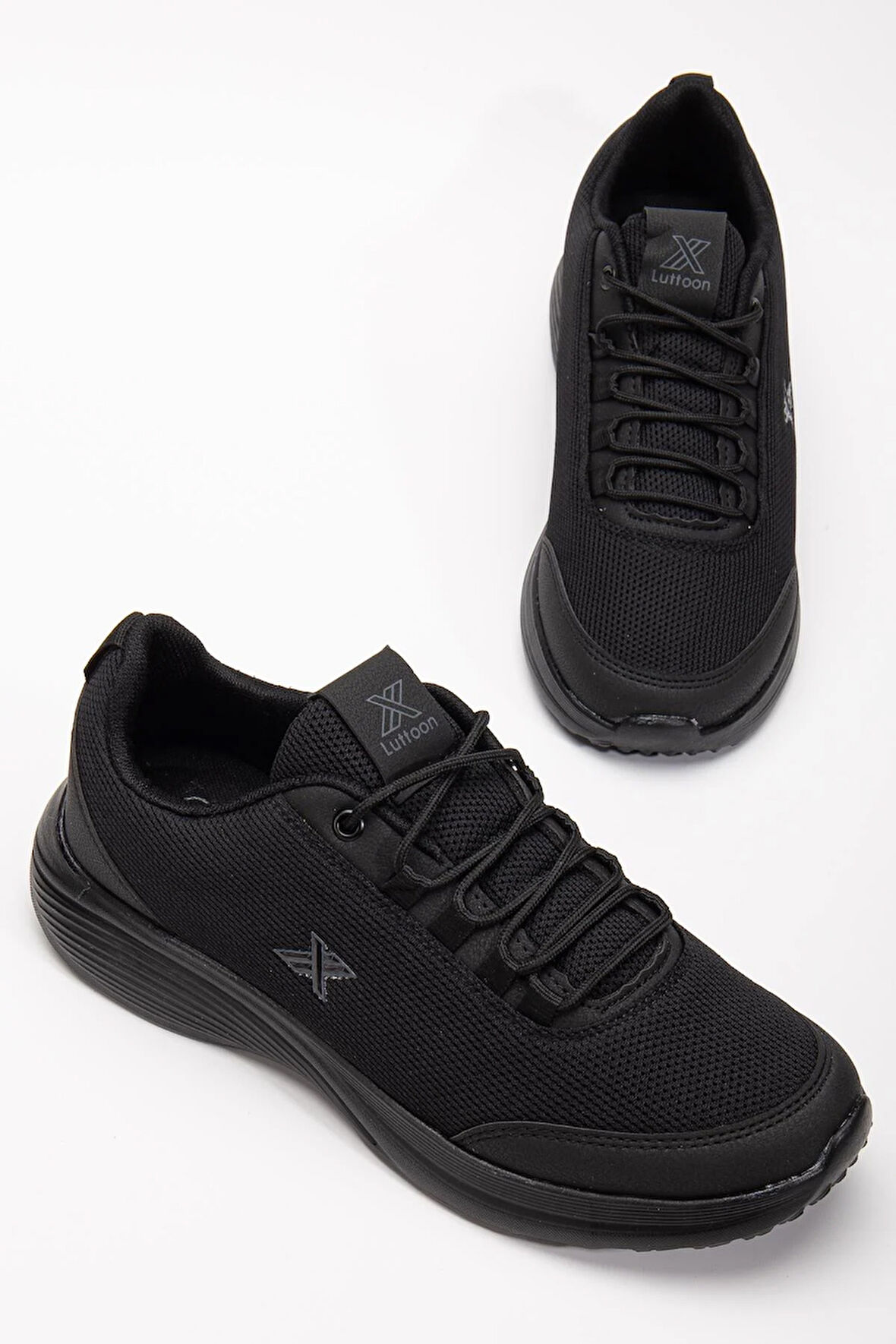 Erkek Spor Ayakkabı Siyah Anorak Bağcıklı Faylon Taban