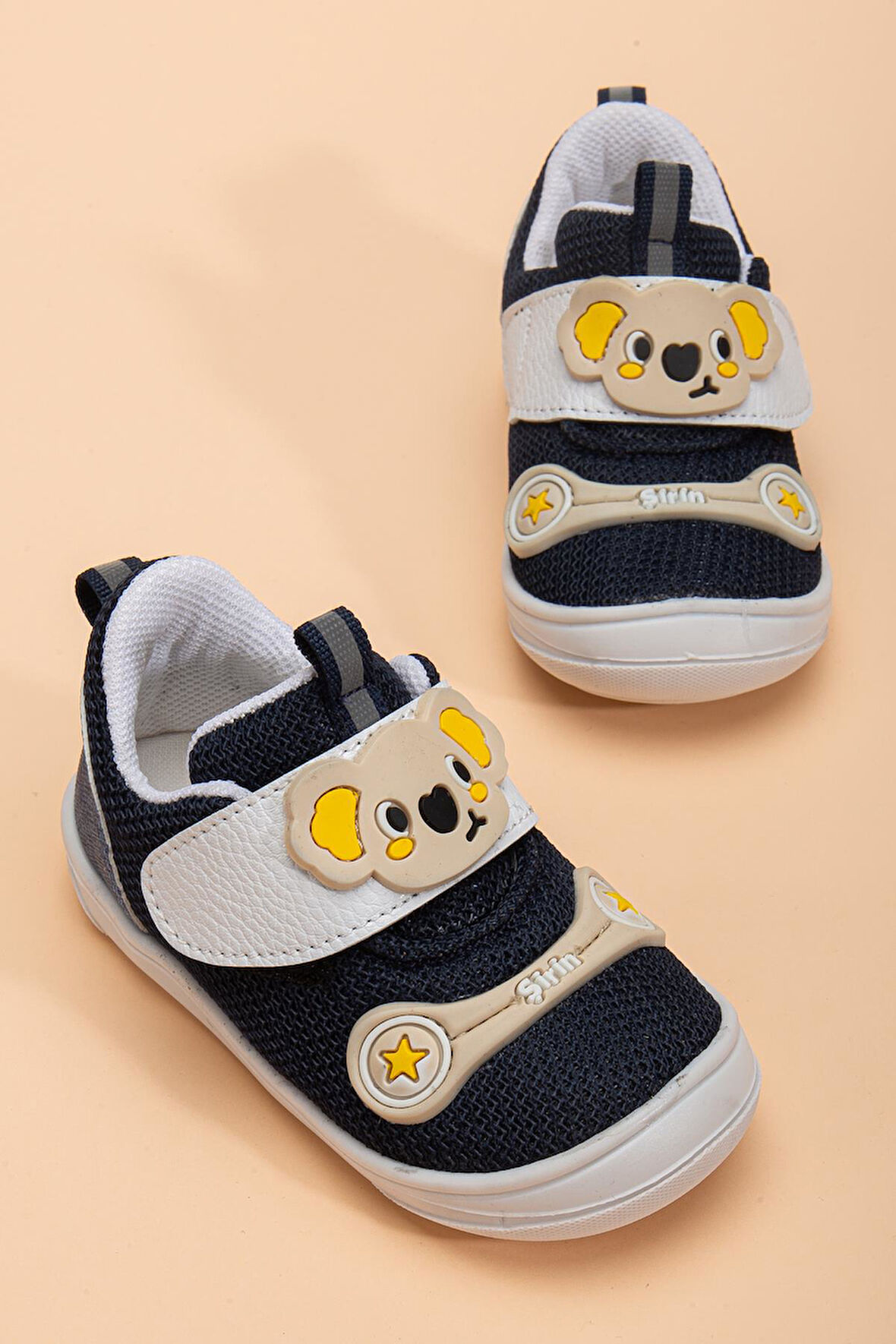 Şirinbebe Ortopedik Erkek Bebek İlkadım Ayakkabı Lacivert Cırtlı Anorak