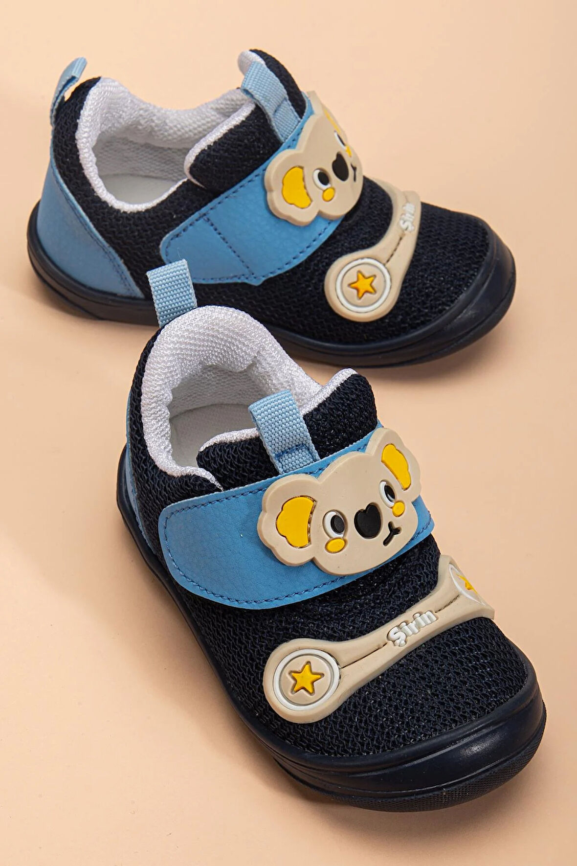 Şirinbebe Ortopedik Erkek Bebek İlkadım Ayakkabı Mavi Cırtlı Anorak