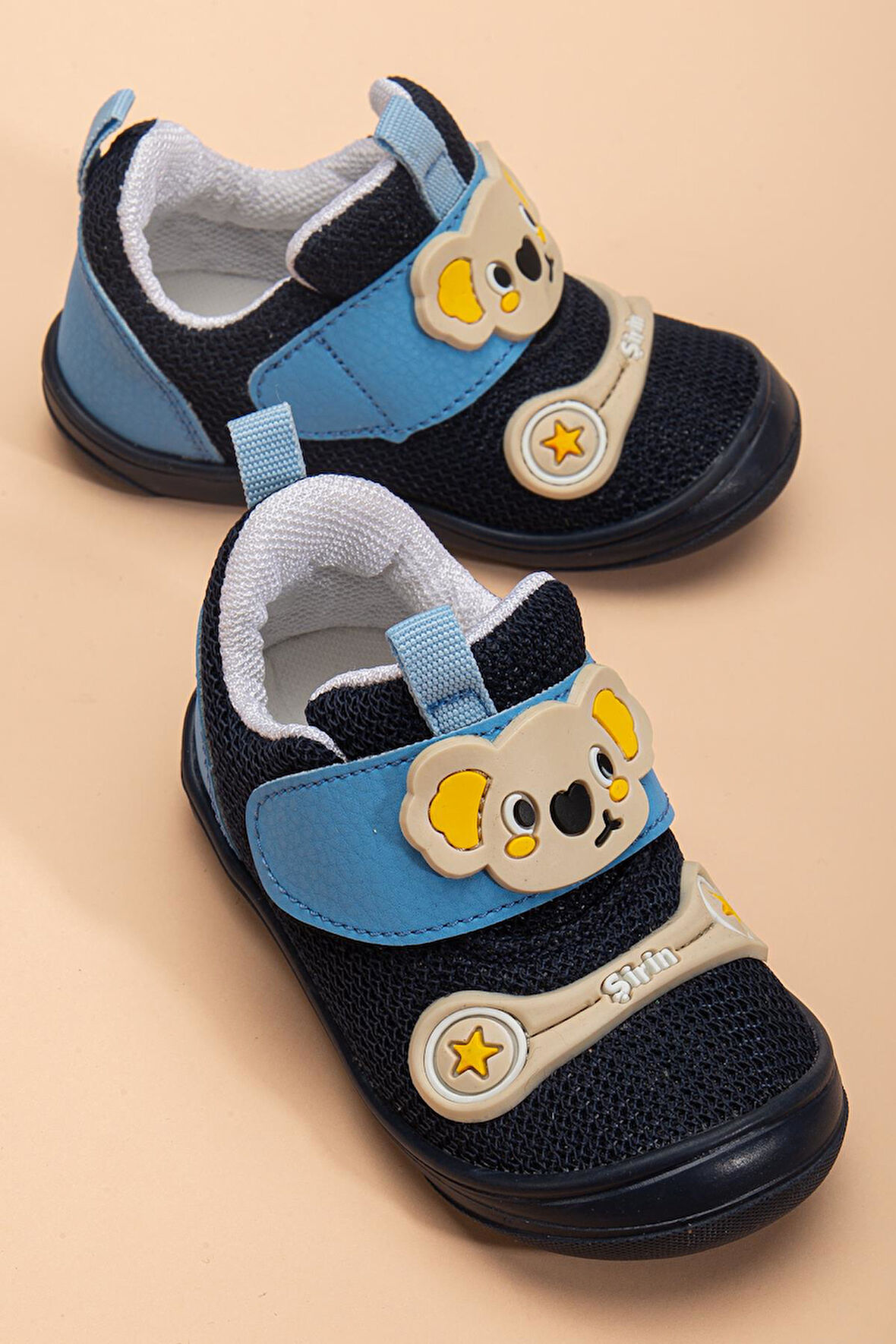 Şirinbebe Ortopedik Erkek Bebek İlkadım Ayakkabı Mavi Cırtlı Anorak