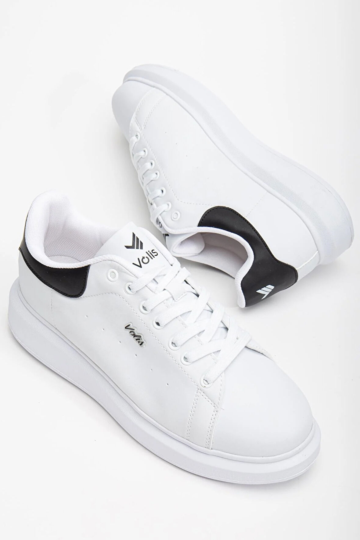 Unisex Spor Ayakkabı Beyaz Yüksek Taban Hafif Suni Deri