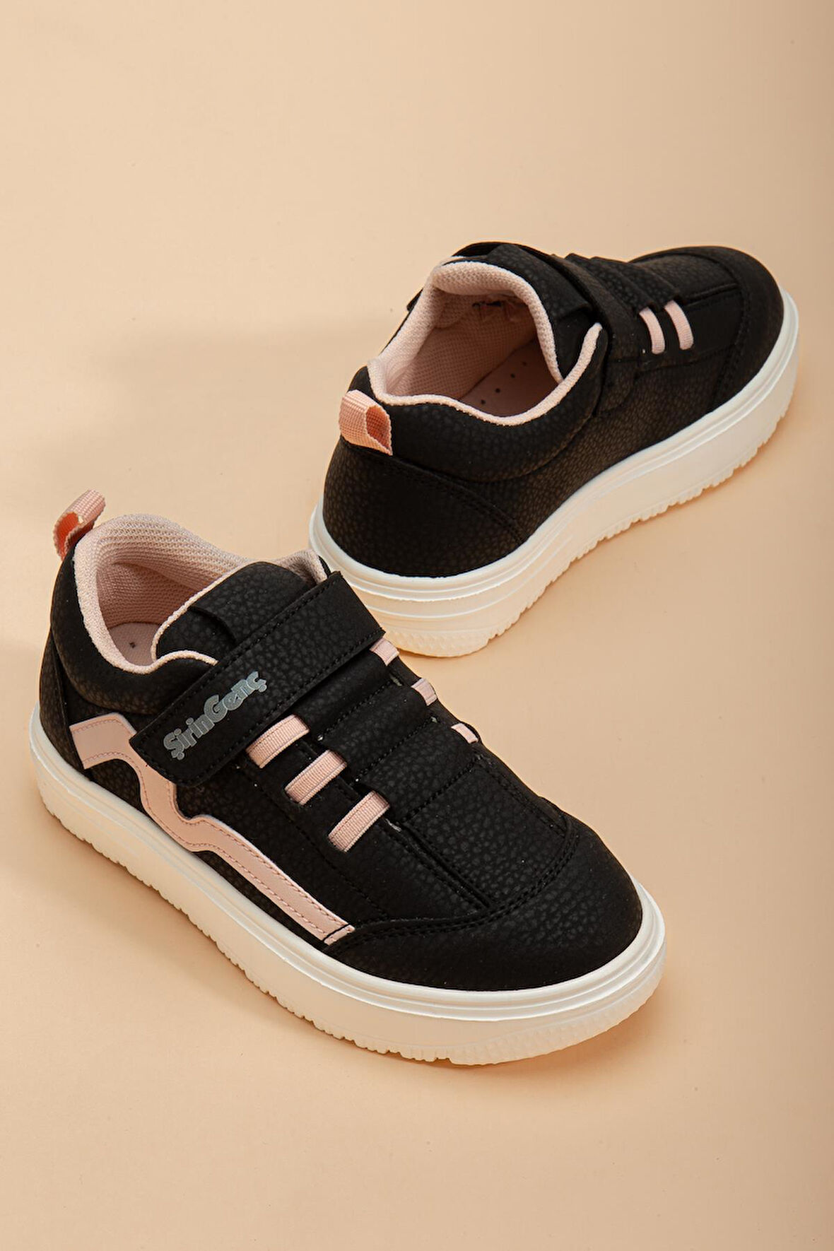 Şirinbebe Şiringenç Kız Çocuk Spor Ayakkabı Ortopedik Pudra Cırtlı