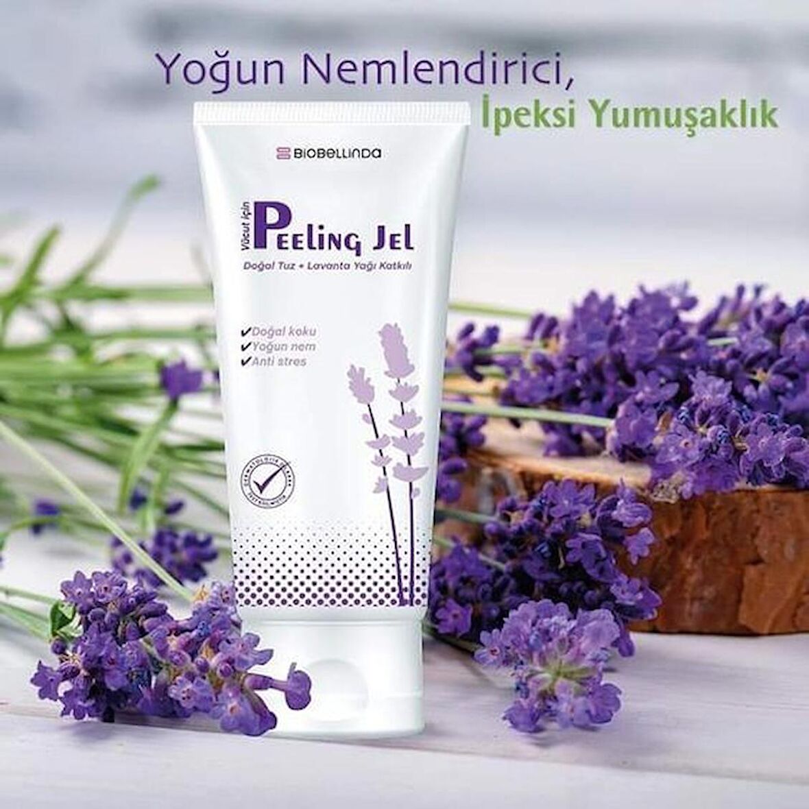 Vücut İçin Peeling Jel Doğal Tuz ve Lavanta Katkılı