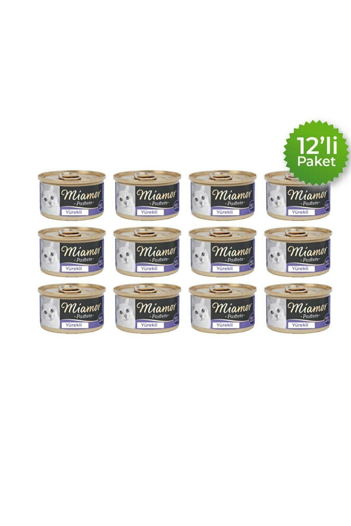 Miamor Pastete Kedi Yaş Maması Yürekli 12 x 85gr