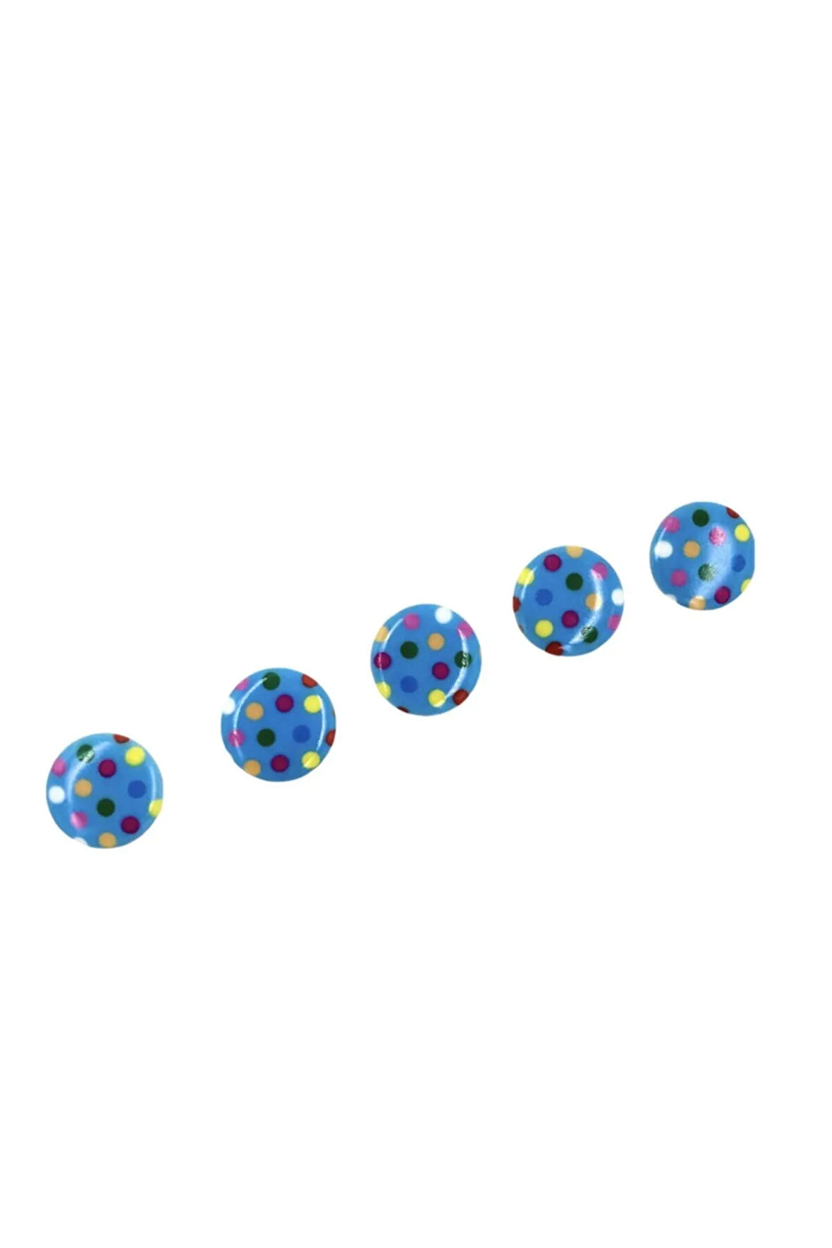 5 Adet 15 Mm Benekli Düğme (MAVİ)