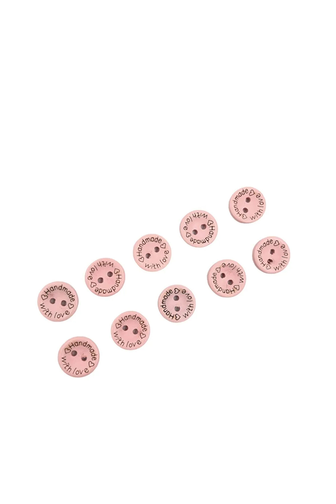 10 Adet 15 Mm Handmade Düğme (PEMBE)