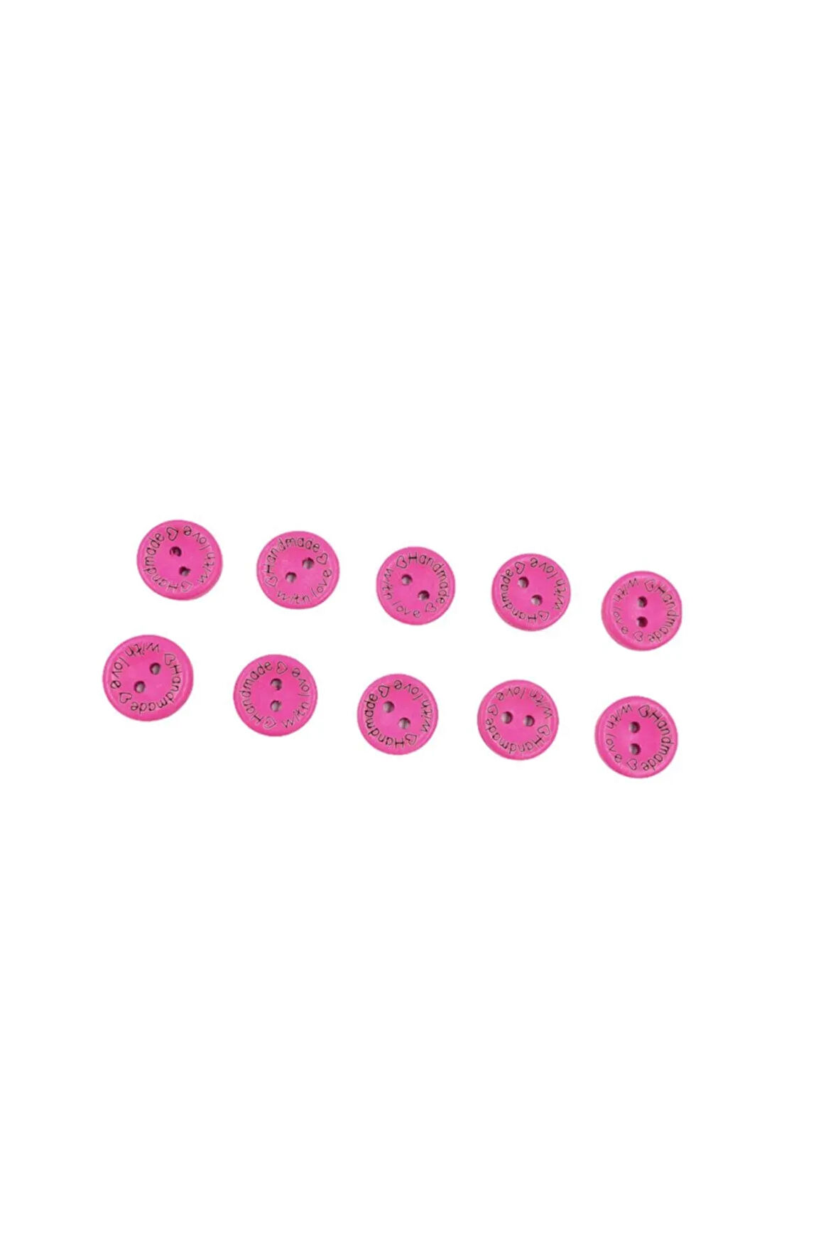 10 Adet 15 Mm Handmade Düğme (FUŞYA)