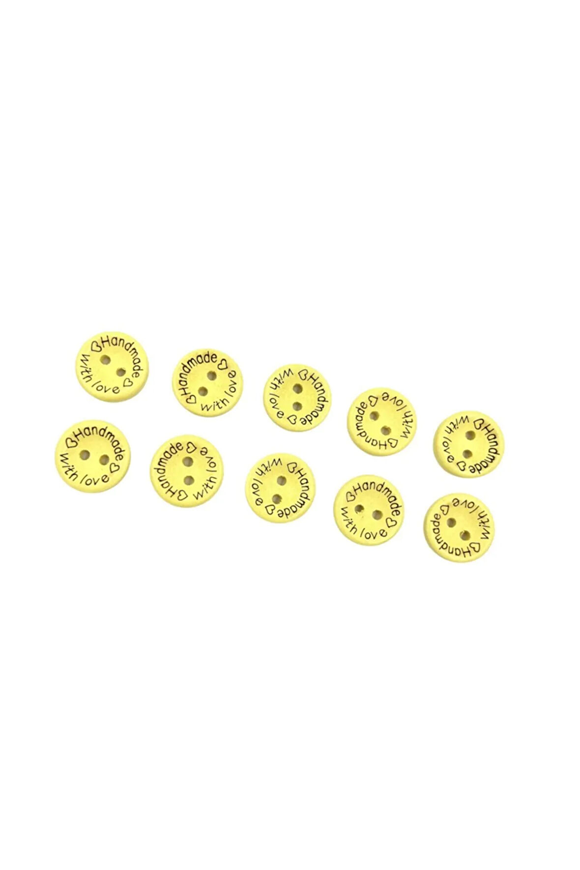 10 Adet 15 Mm Handmade Düğme (SARI)