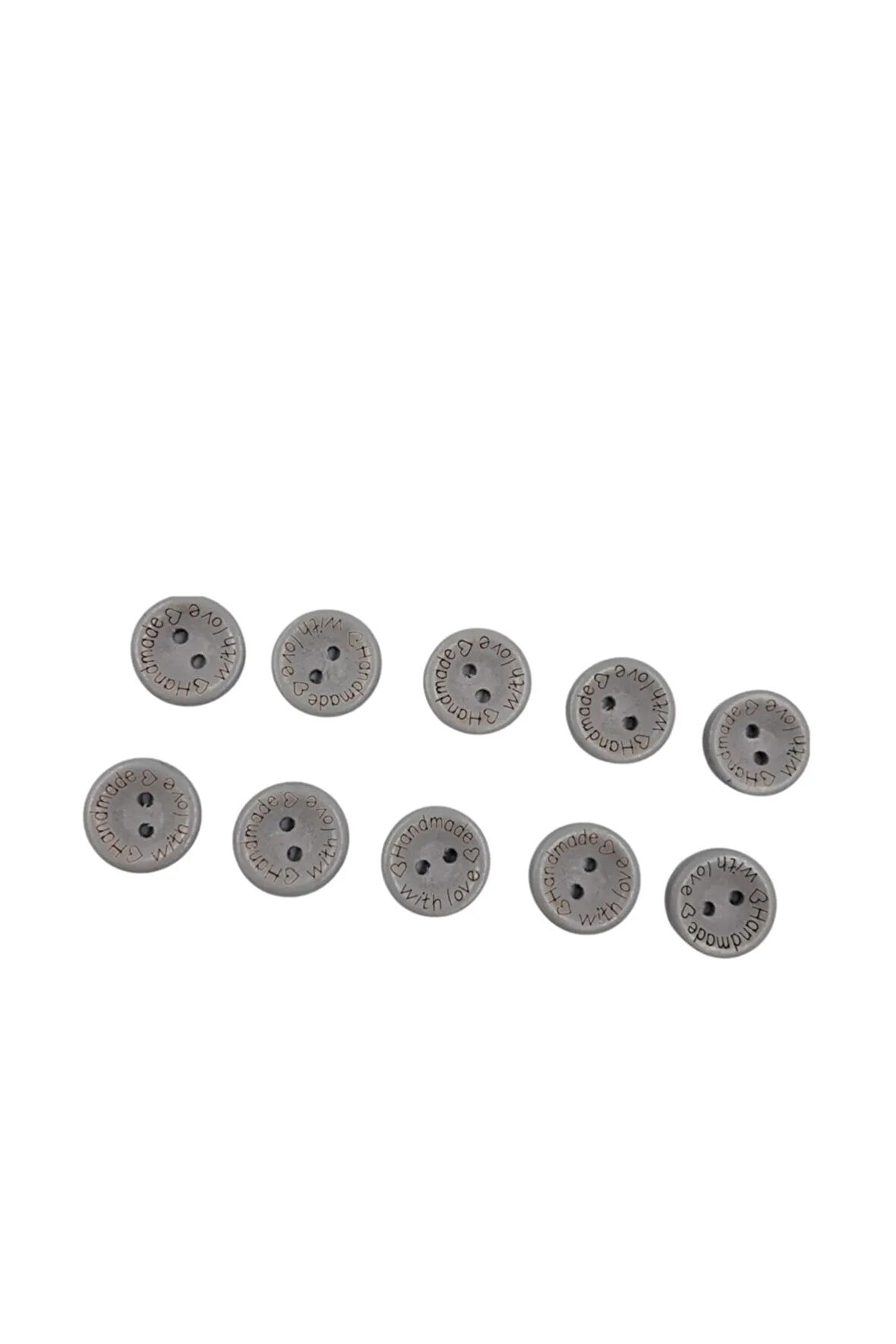 10 Adet 15 Mm Handmade Düğme (GRİ)