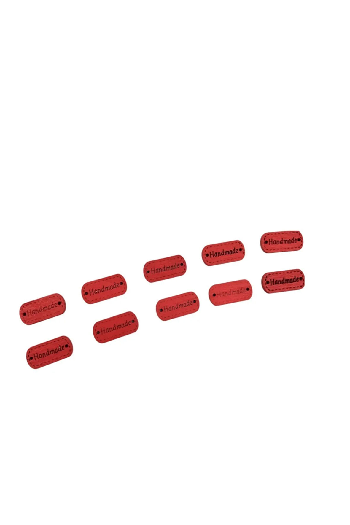 10 Adet 23 Mm Oval Handmade Düğme (KIRMIZI)