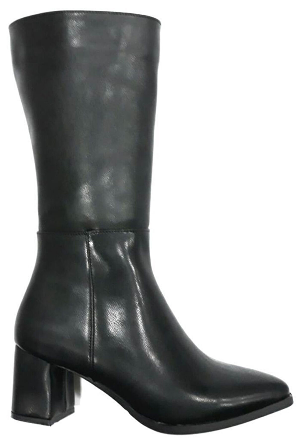 343035 Kadın Fermuarlı 6 cm Topuklu Çizme