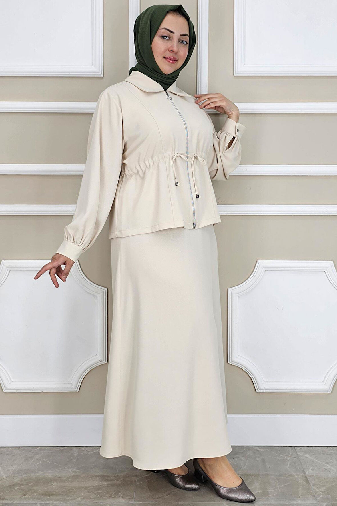 KADIN FERMUARLI BAĞCIKLI TESETTÜR TAKIM