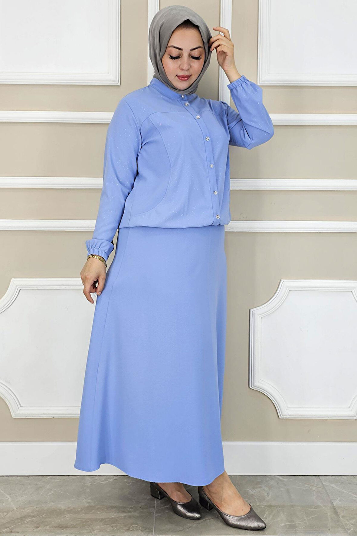 KADIN YAY DESENLİ TESETTÜR TAKIM