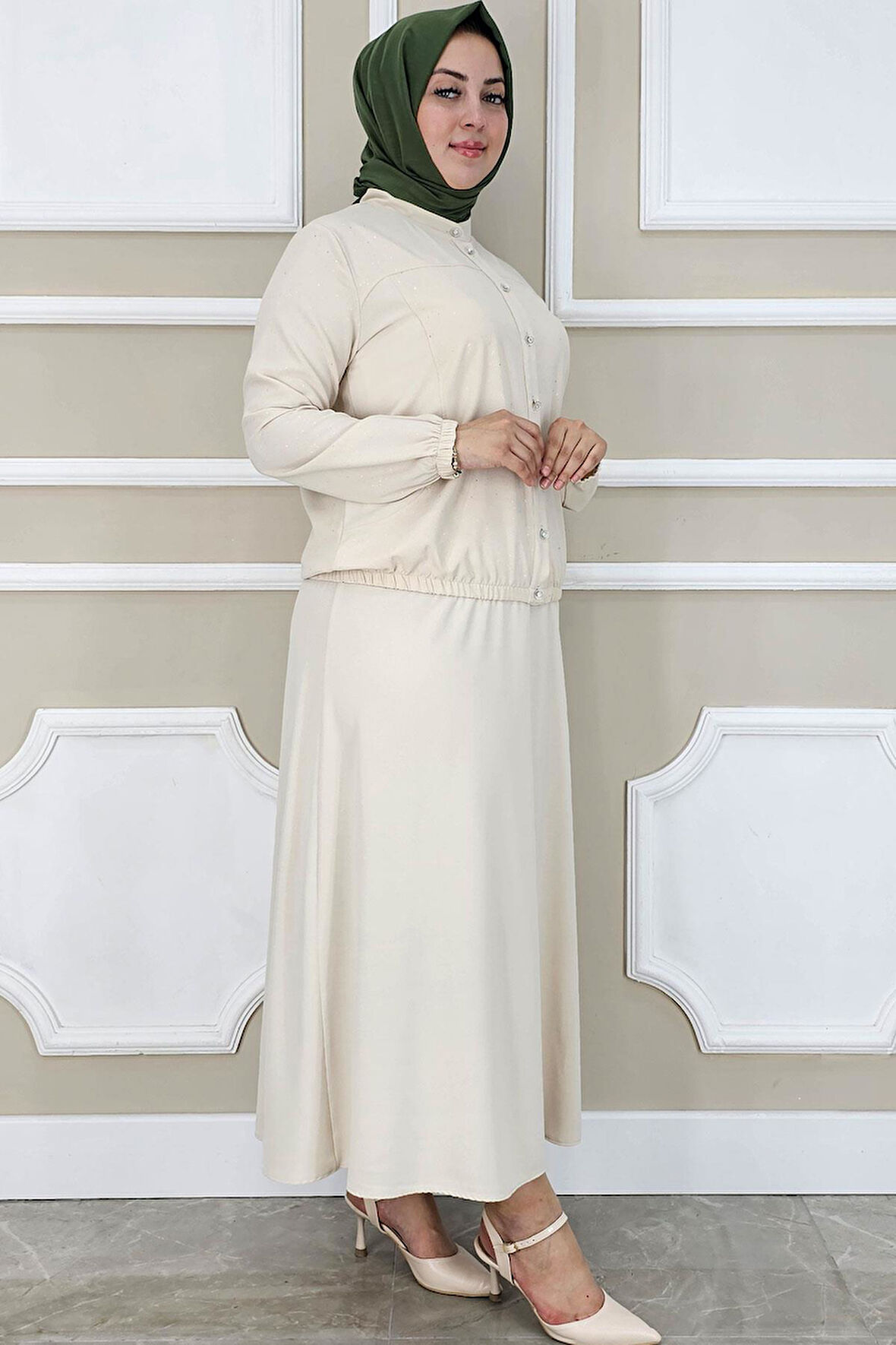 KADIN YAY DESENLİ TESETTÜR TAKIM