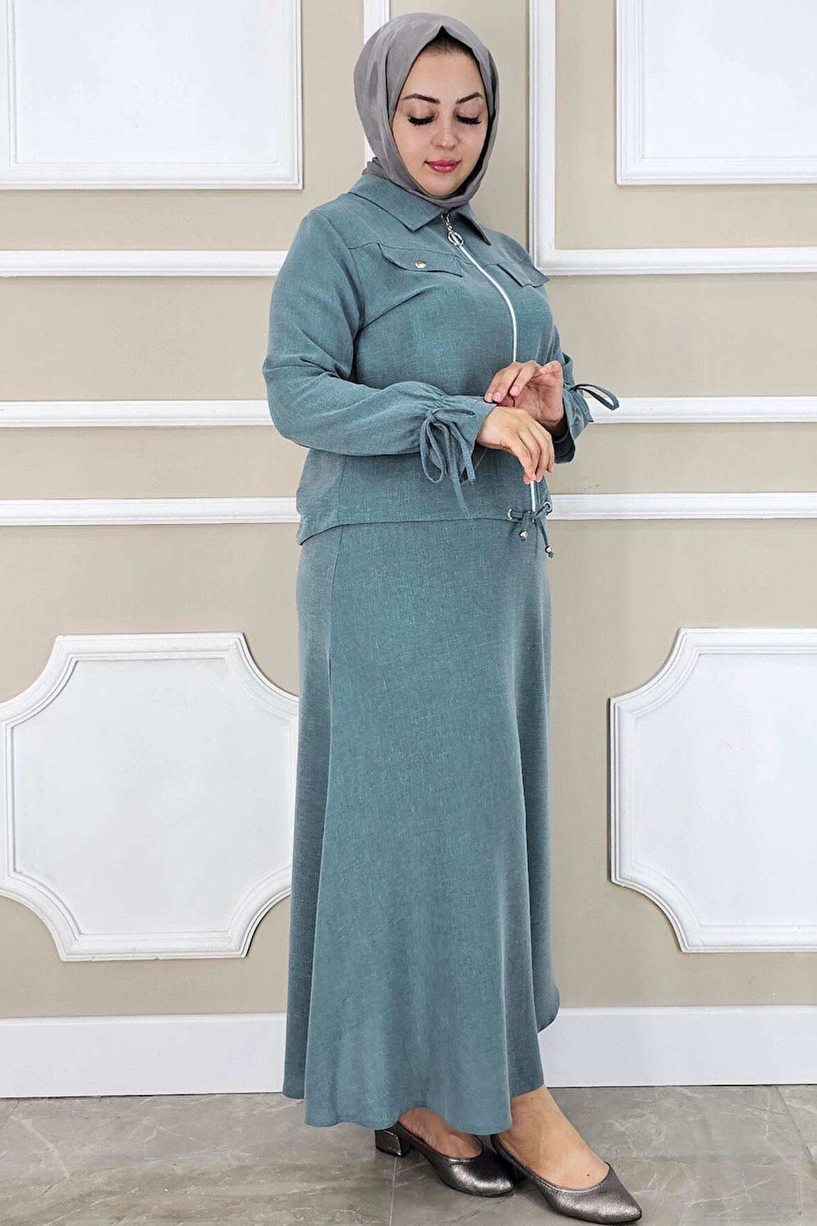 KADIN MANŞETİ BAĞ İPLİ TESETTÜR TAKIM