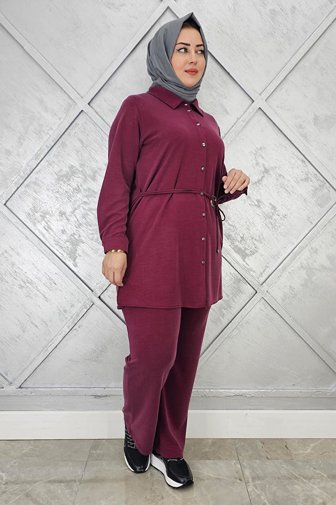 KADIN BELİ KEMER DETAYLI TESETTÜR TAKIM