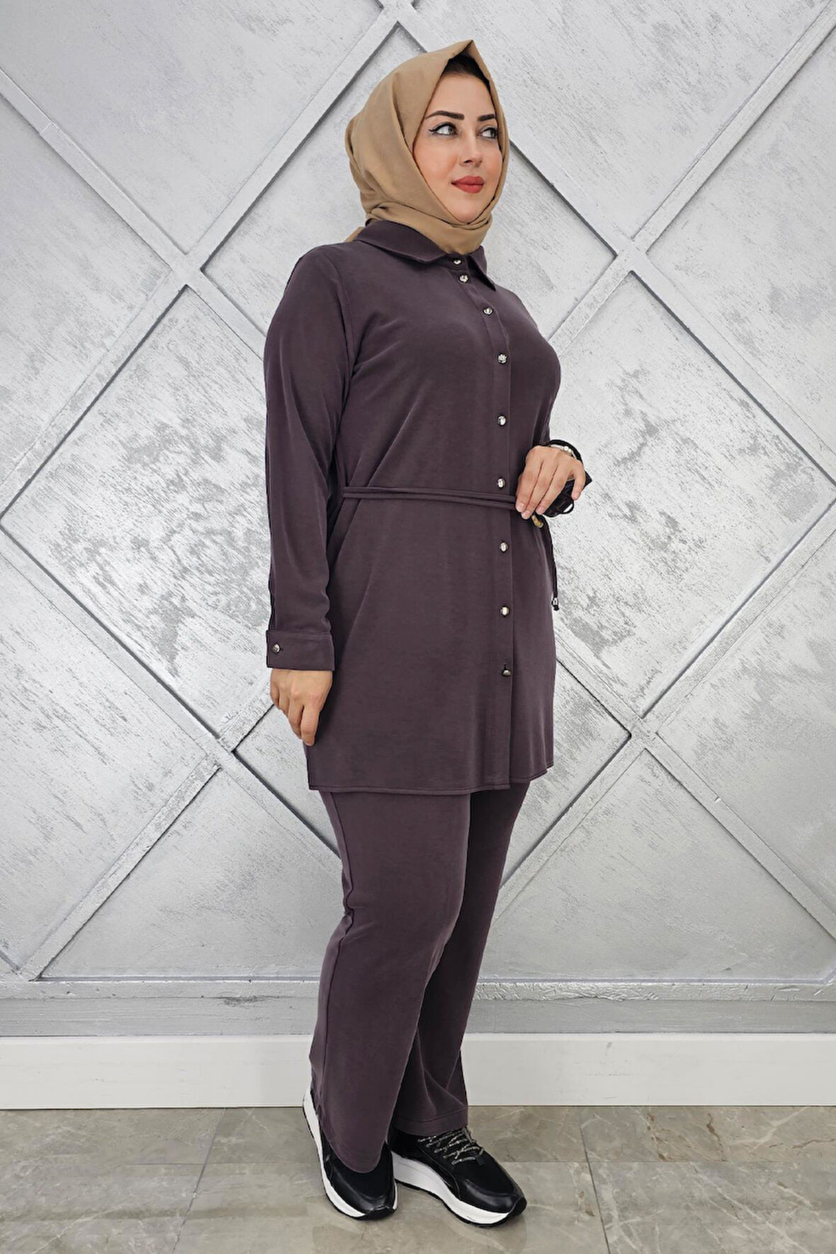 KADIN BELİ KEMER DETAYLI TESETTÜR TAKIM