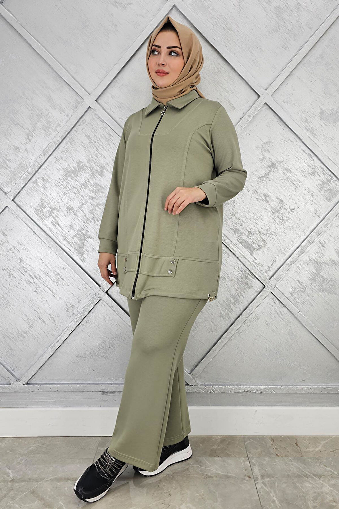 KADIN FERMUARLI ÇIT ÇITLI TESETTÜR TAKIM