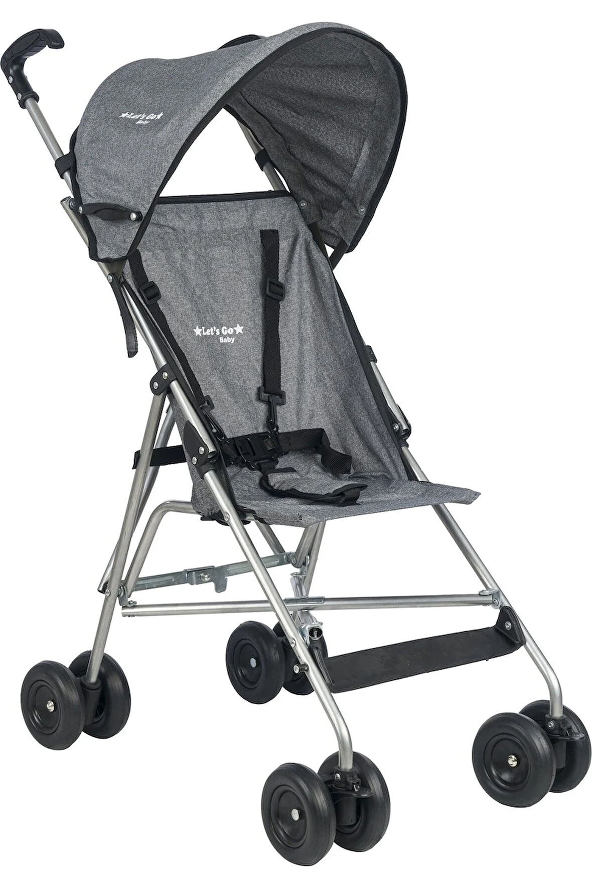 Pratik Gri Gümüş Baston Bebek Arabası