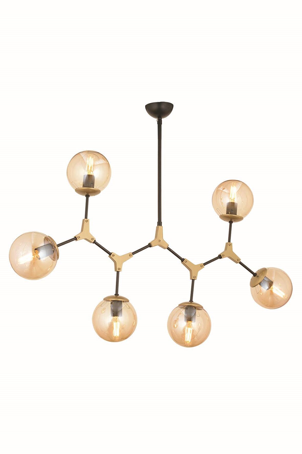 Olimpiyat 6'lı Siyah Modern Avize