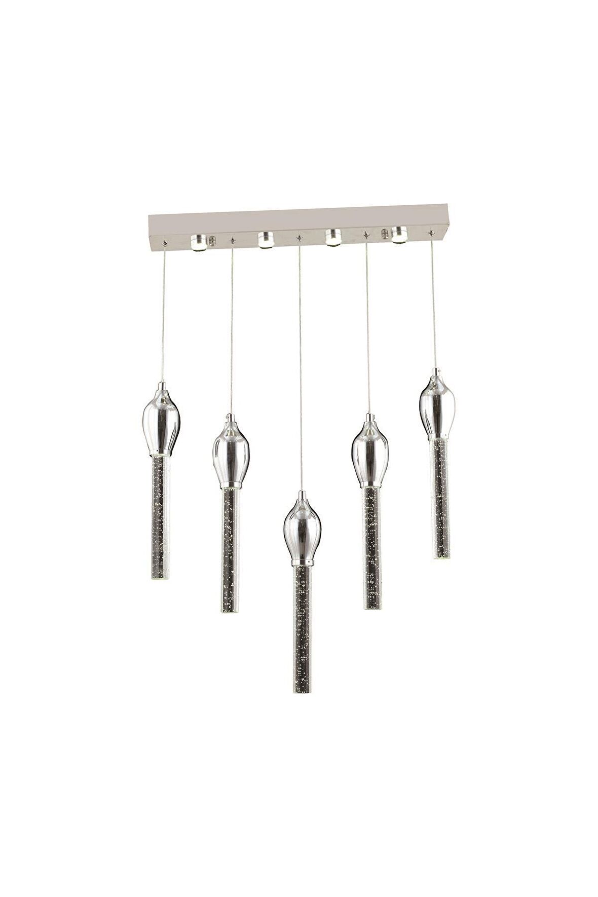 Enis 5'li Sıralı Krom Led Avize