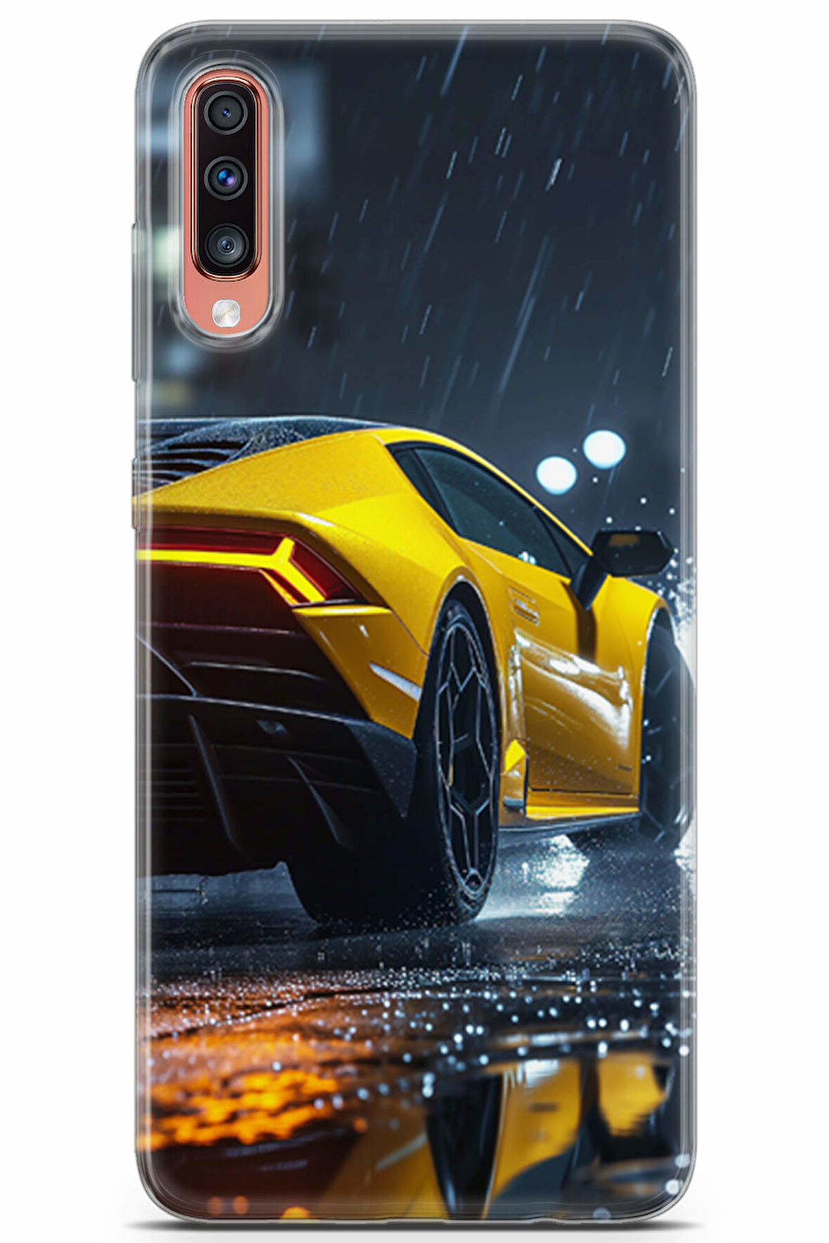 Samsung Galaxy A70 uyumlu Otomoto 3 Baskılı Telefon Kabı Civ Civ Lambo