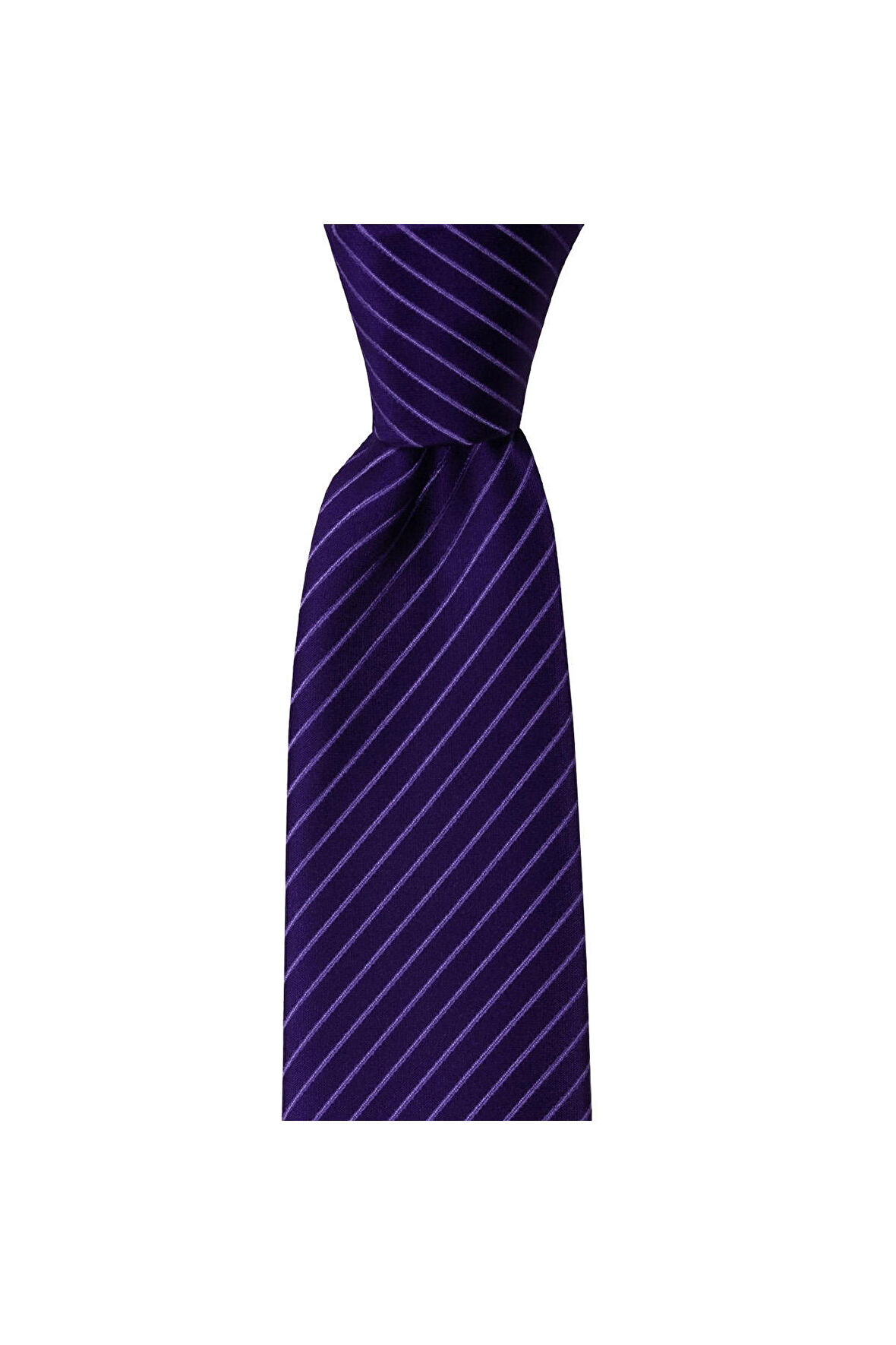 Çizgili mor renk 8 cm genişliğinde kravat