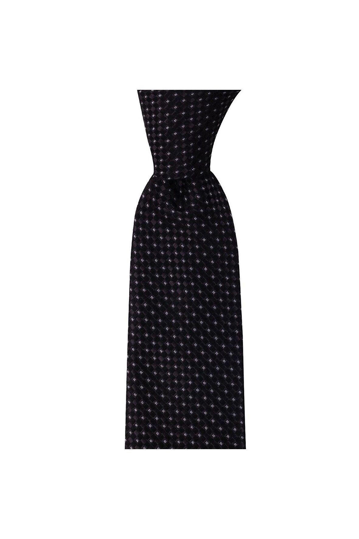 Koyu gri desenli 8 cm genişliğinde kravat