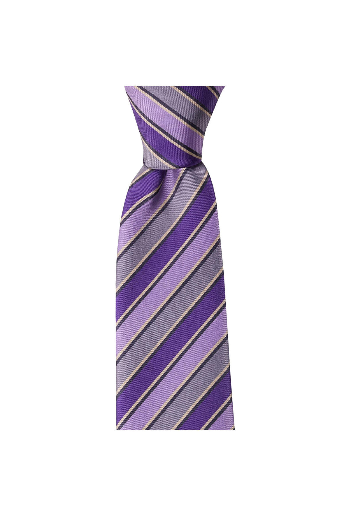 Lila çizgili 8 cm genişliğinde kravat