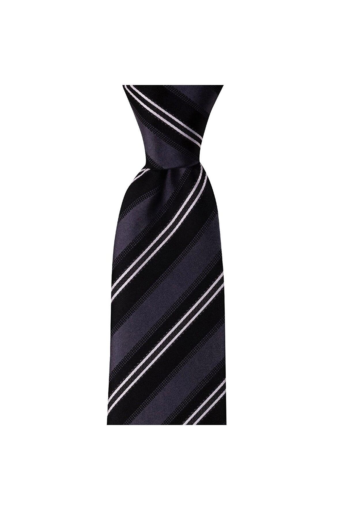 Gri çizgili 8 cm genişliğinde kravat