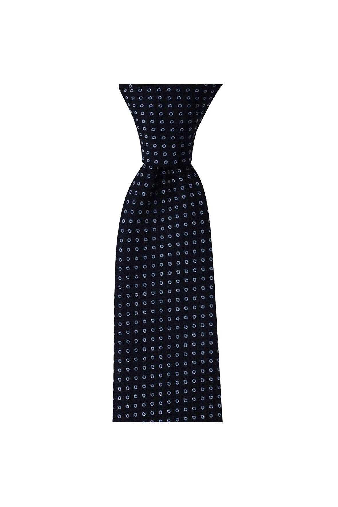 Lacivert desenli 8 cm genişliğinde kravat