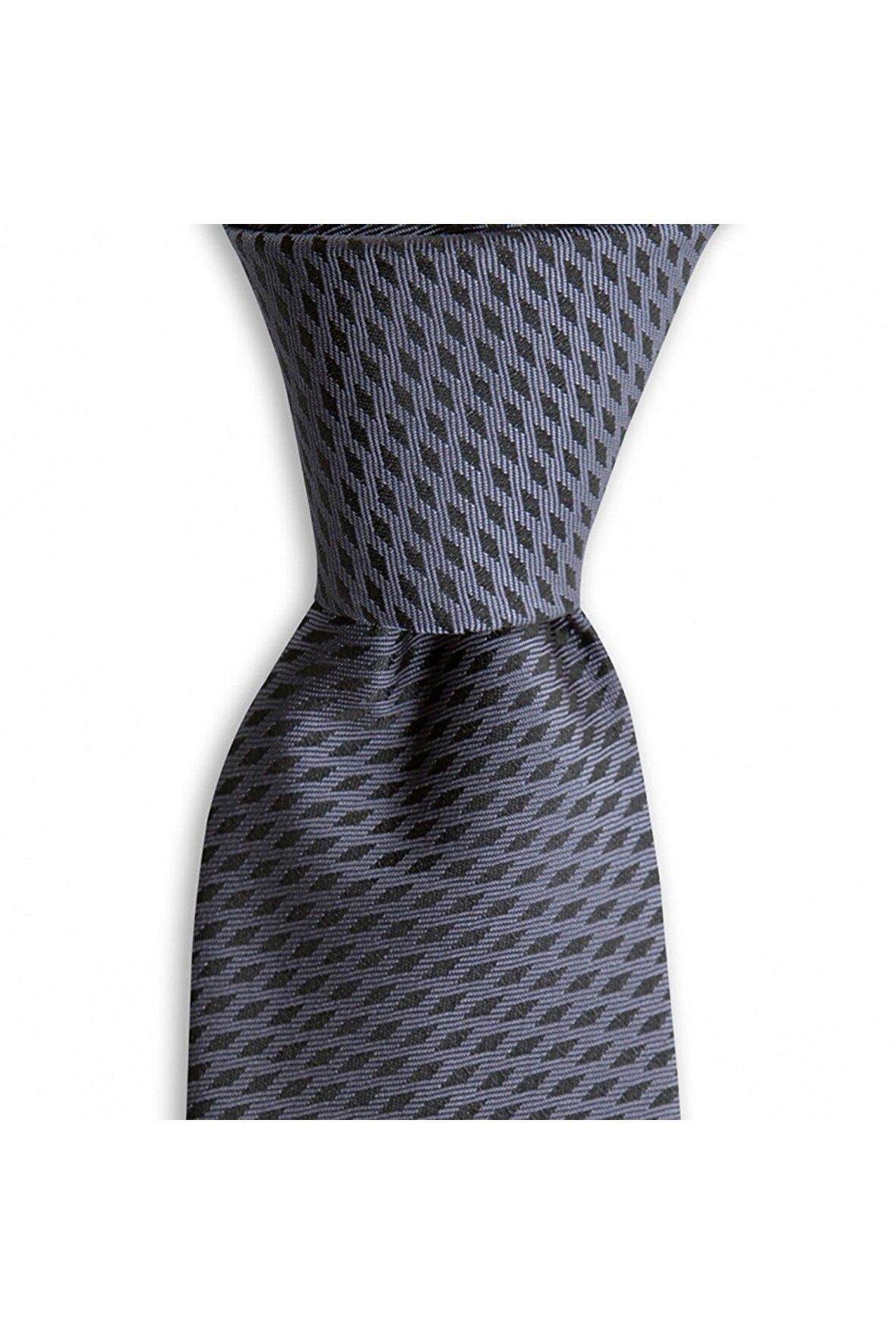 Gri desenli 8 cm genişliğinde kravat
