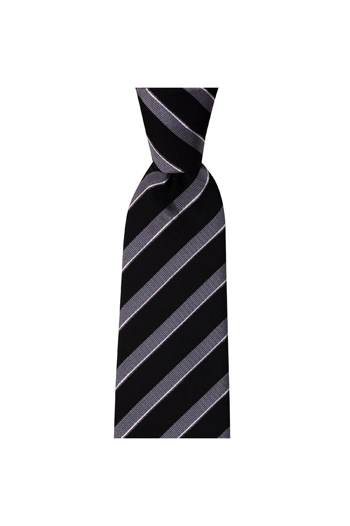 Gri çizgili 8 cm genişliğinde kravat