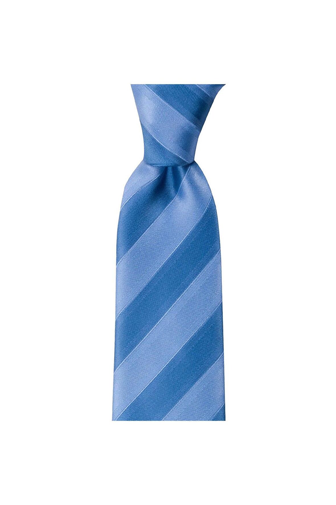 Açık mavi çizgili 8 cm genişliğinde kravat