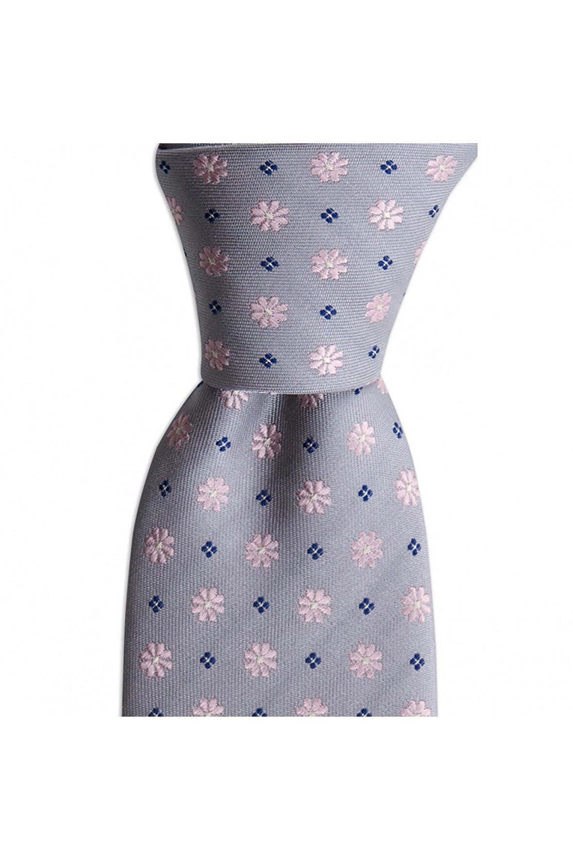 Pembe desenli 8 cm genişliğinde kravat