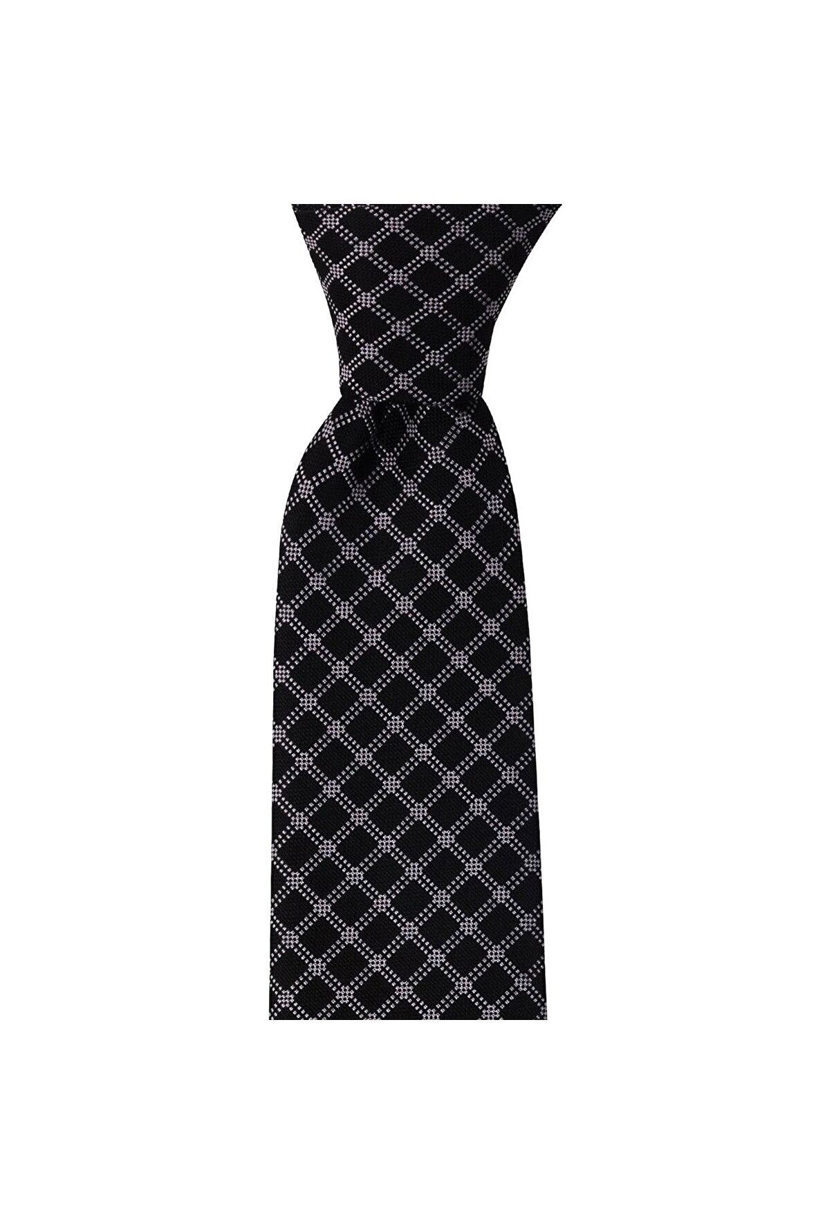 Siyah desenli 8 cm genişliğinde kravat