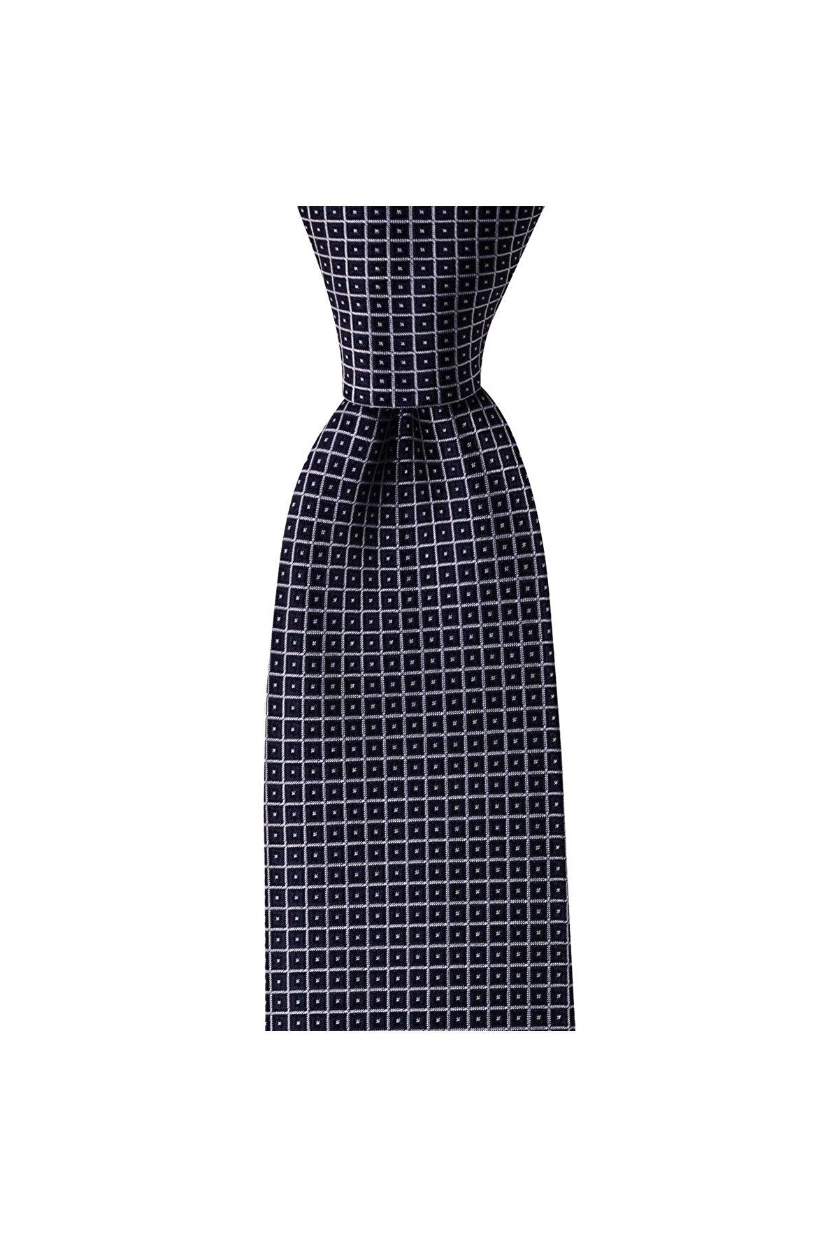 Lacivert desenli 8 cm genişliğinde kravat