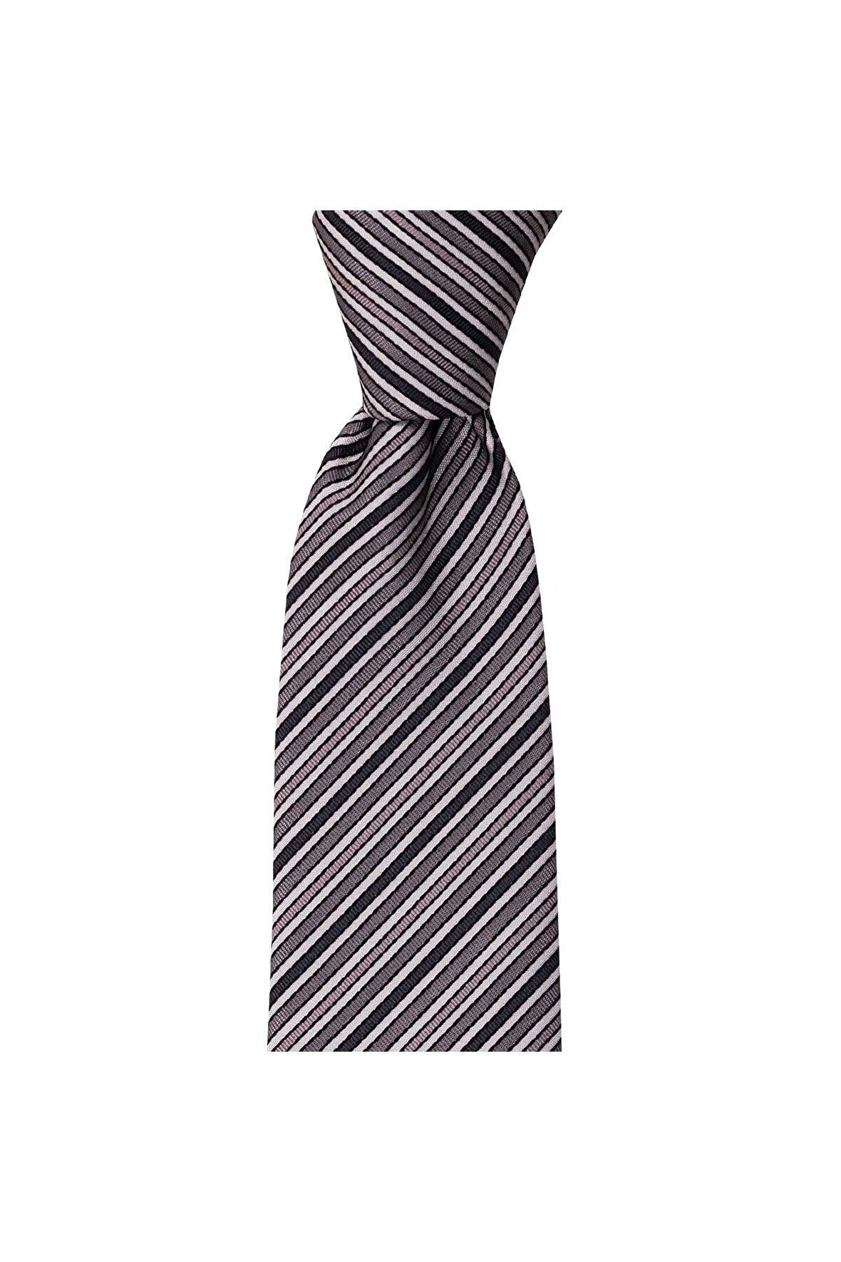Gri çizgili 8 cm genişliğinde kravat