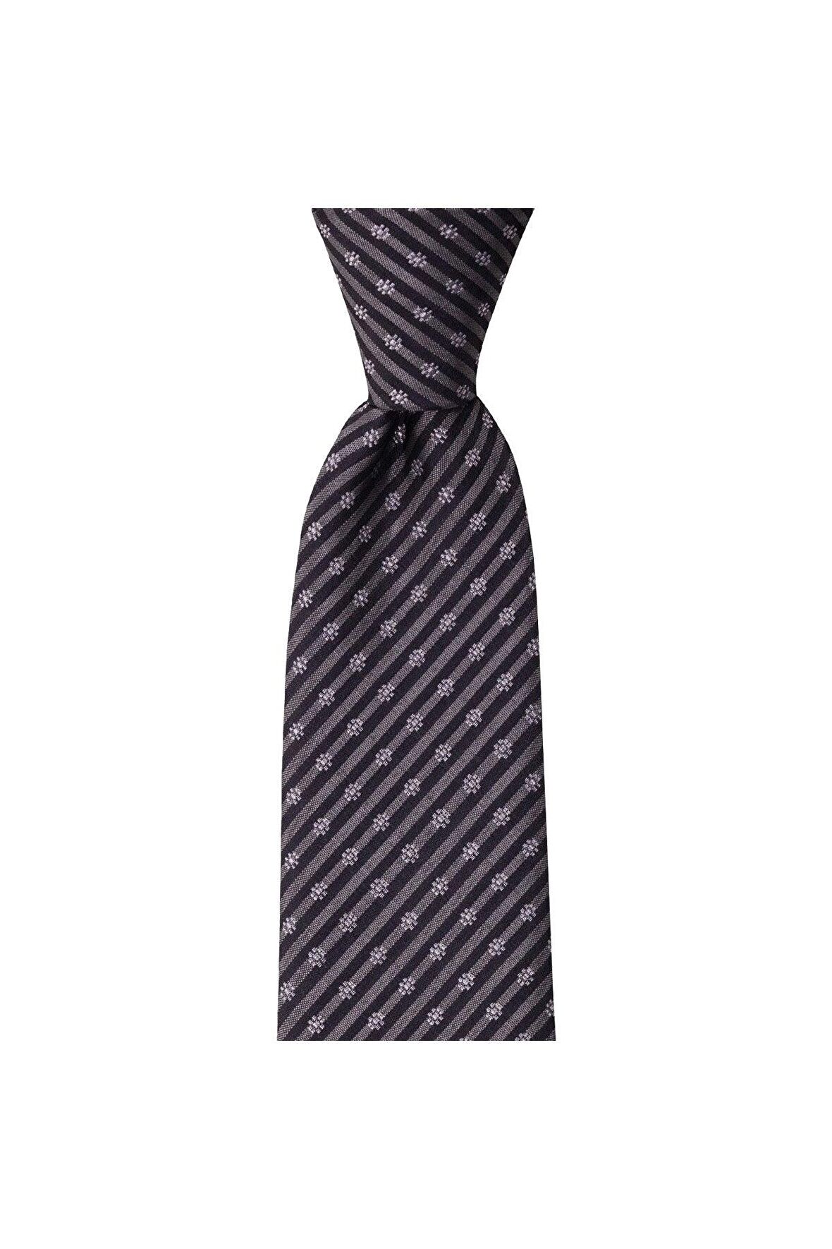 Gri desenli 8 cm genişliğinde kravat