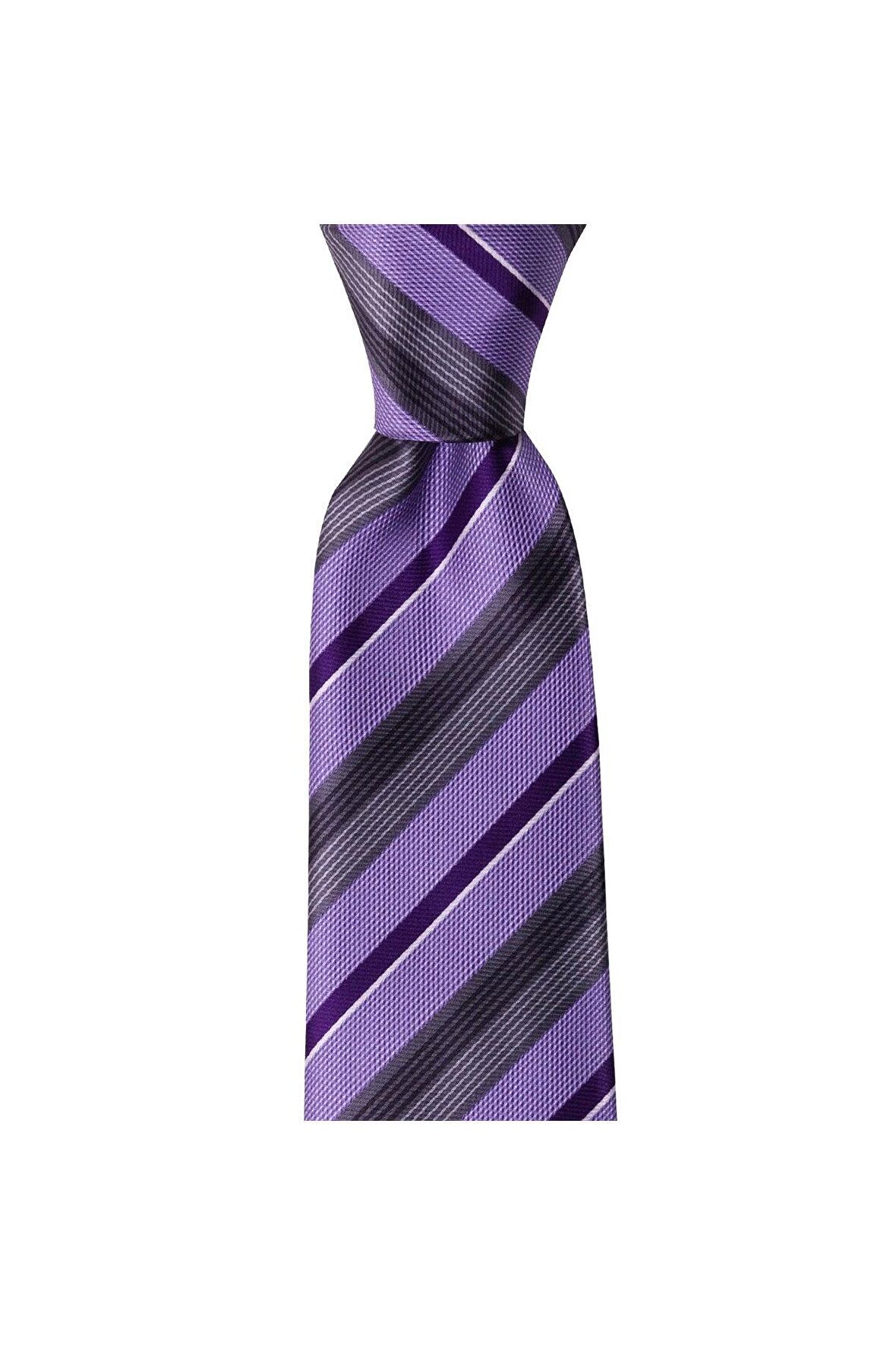 Lila çizgili 8 cm genişliğinde kravat