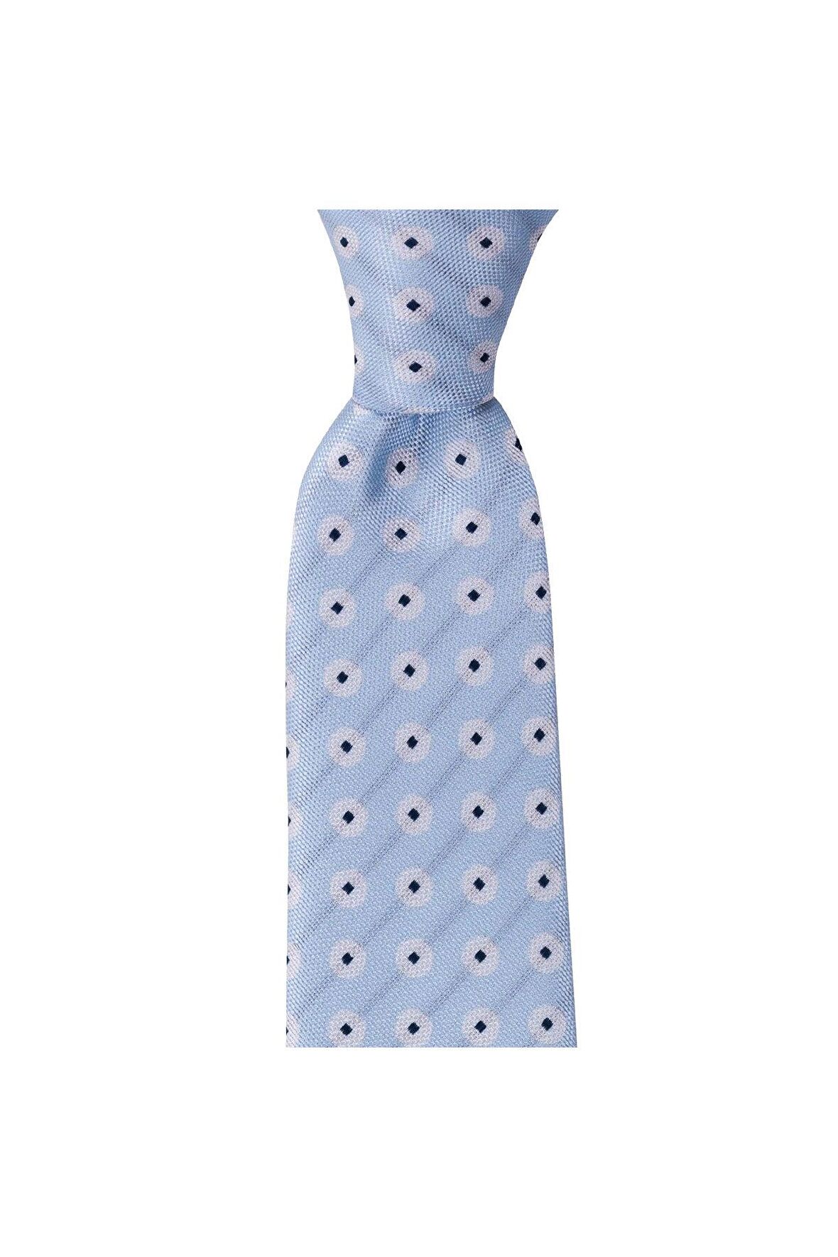 Açık mavi desenli 8 cm genişliğinde kravat