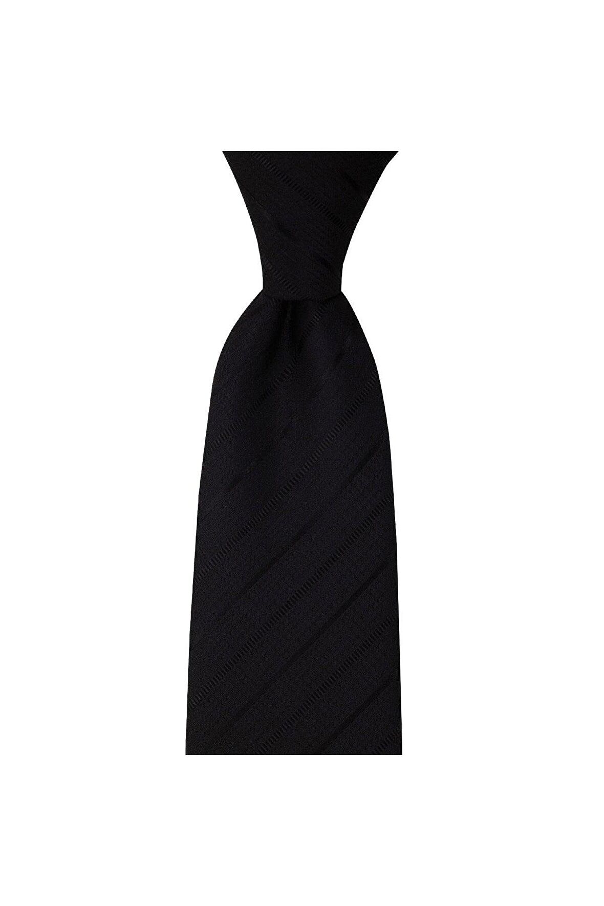 Siyah çizgili 8 cm genişliğinde kravat