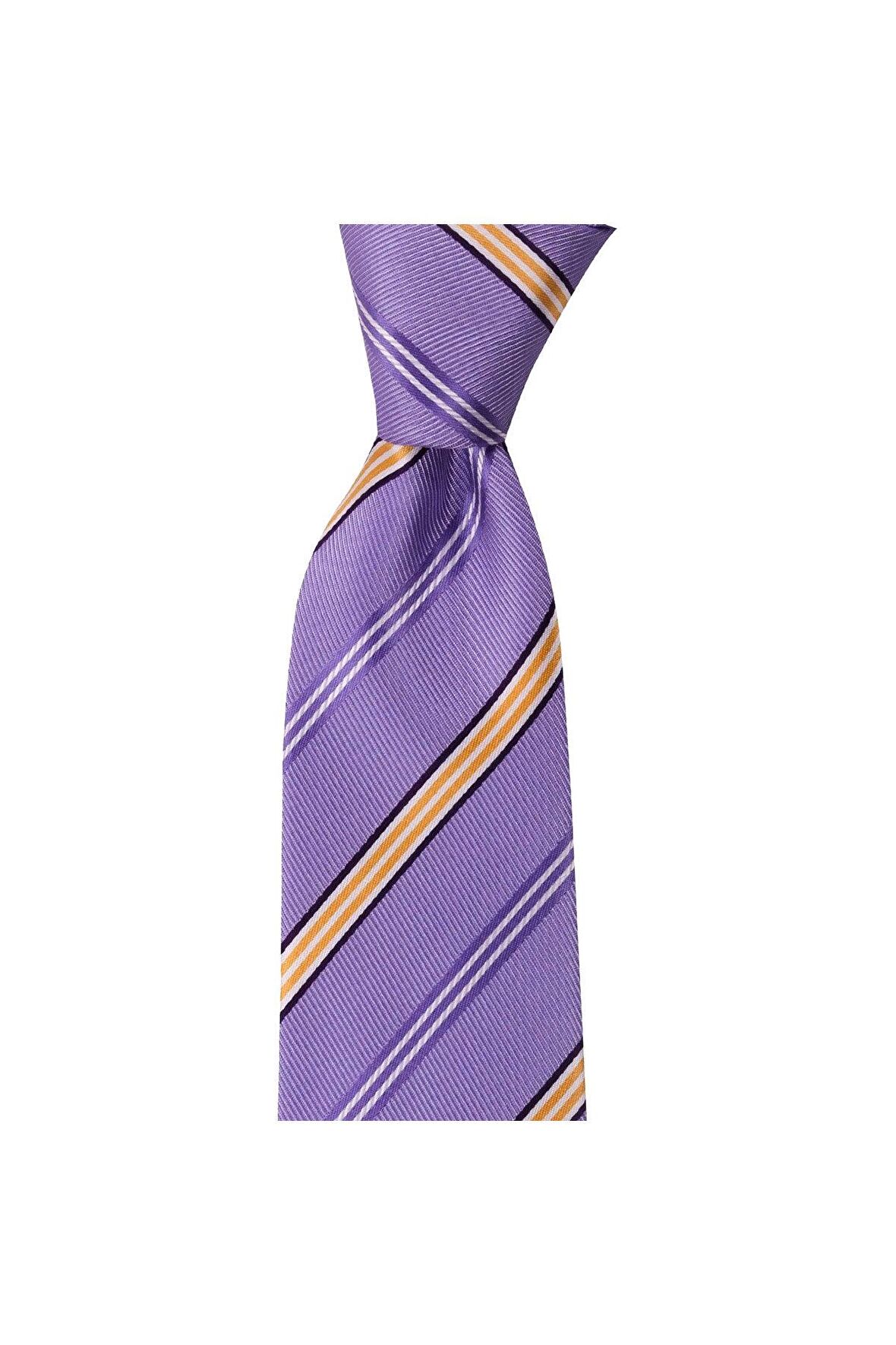 Lila çizgili 8 cm genişliğinde kravat