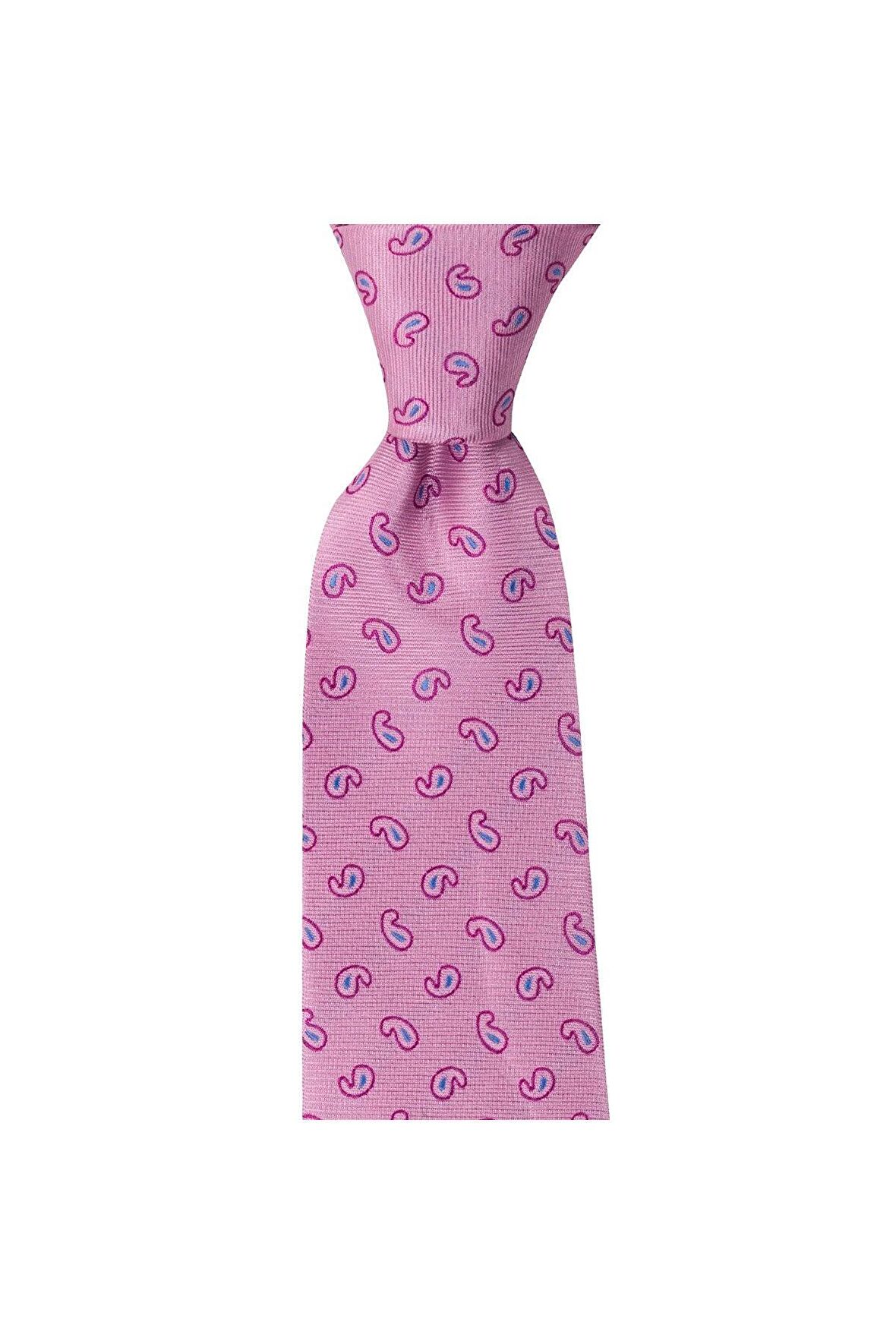 Pembe renkli 8 cm genişliğinde mendilli kravat