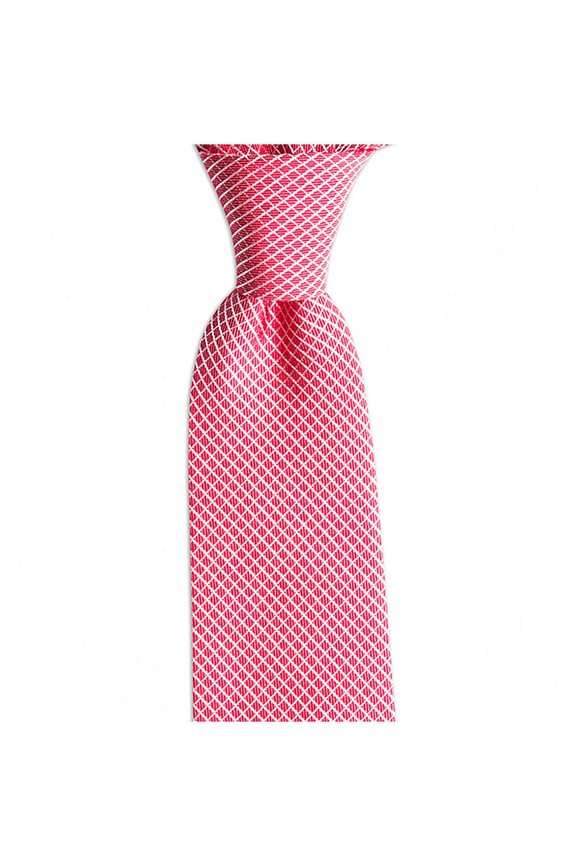 Somon rengi desenli 8 cm genişliğinde ipek kravat