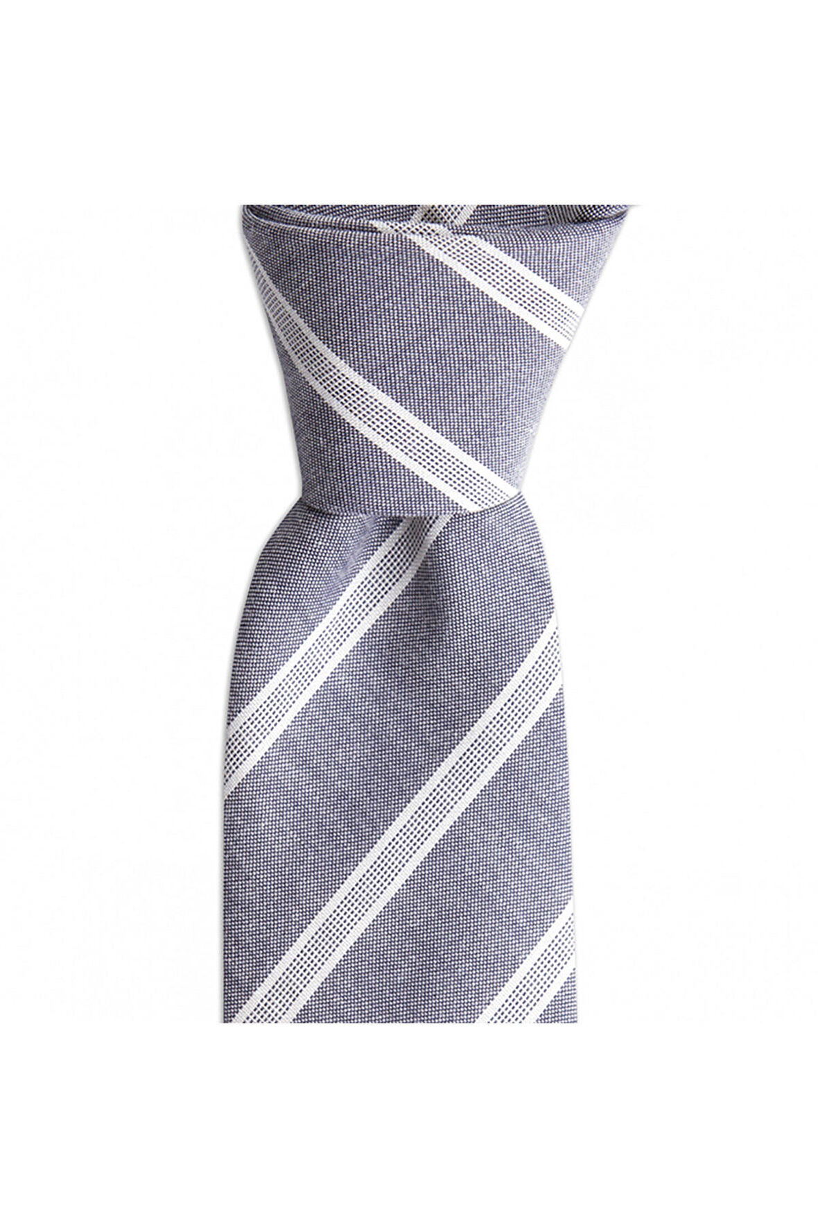 Açık gri renkli 6 cm genişliğinde pamuk kravat