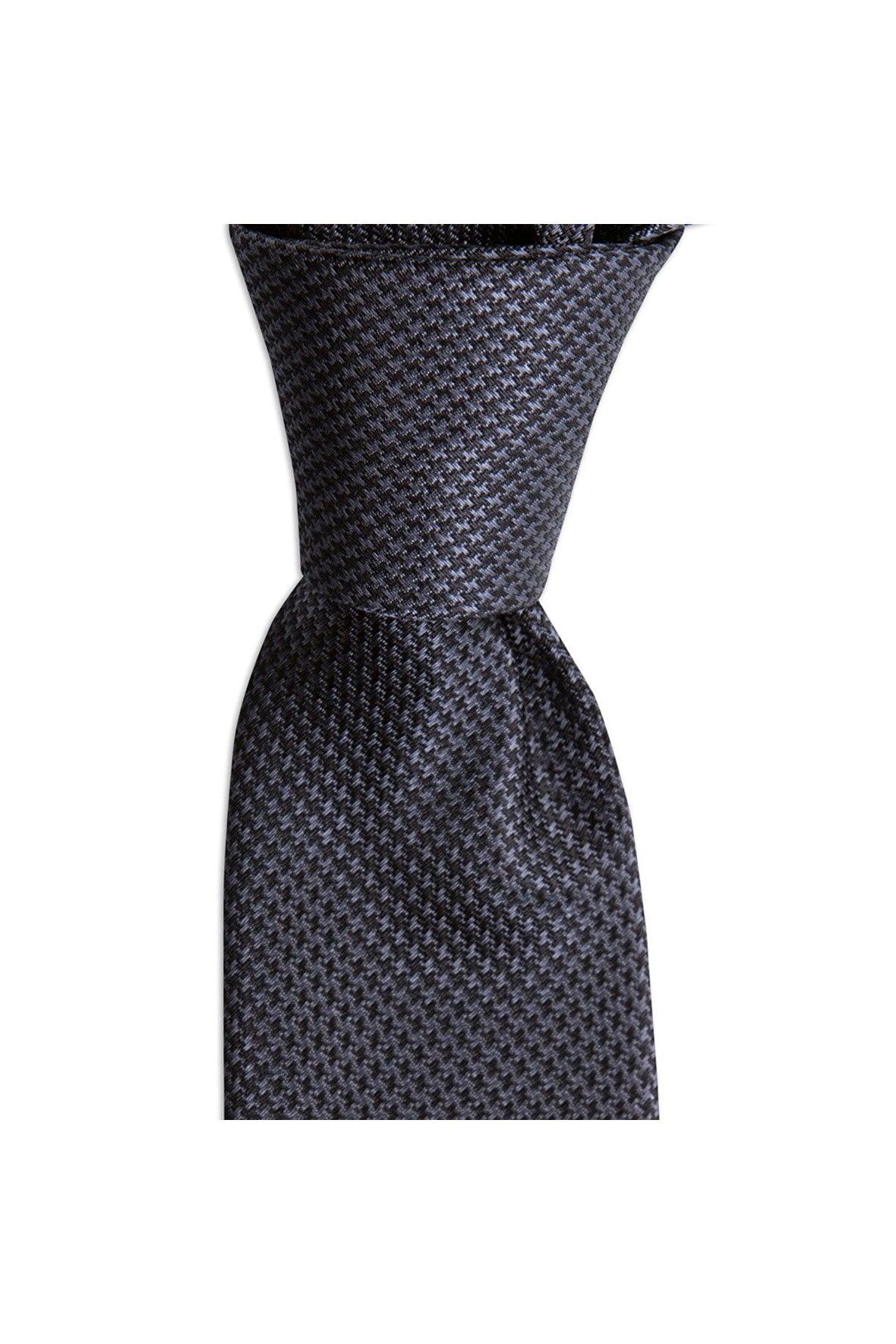 Gri desenli 6 cm genişliğinde ipek kravat